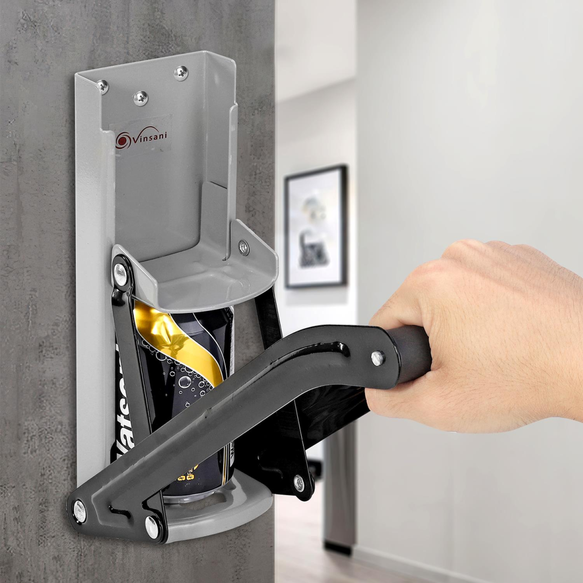 Vinsani 2-in-1 Can Crusher with Built-In Bottle Opener