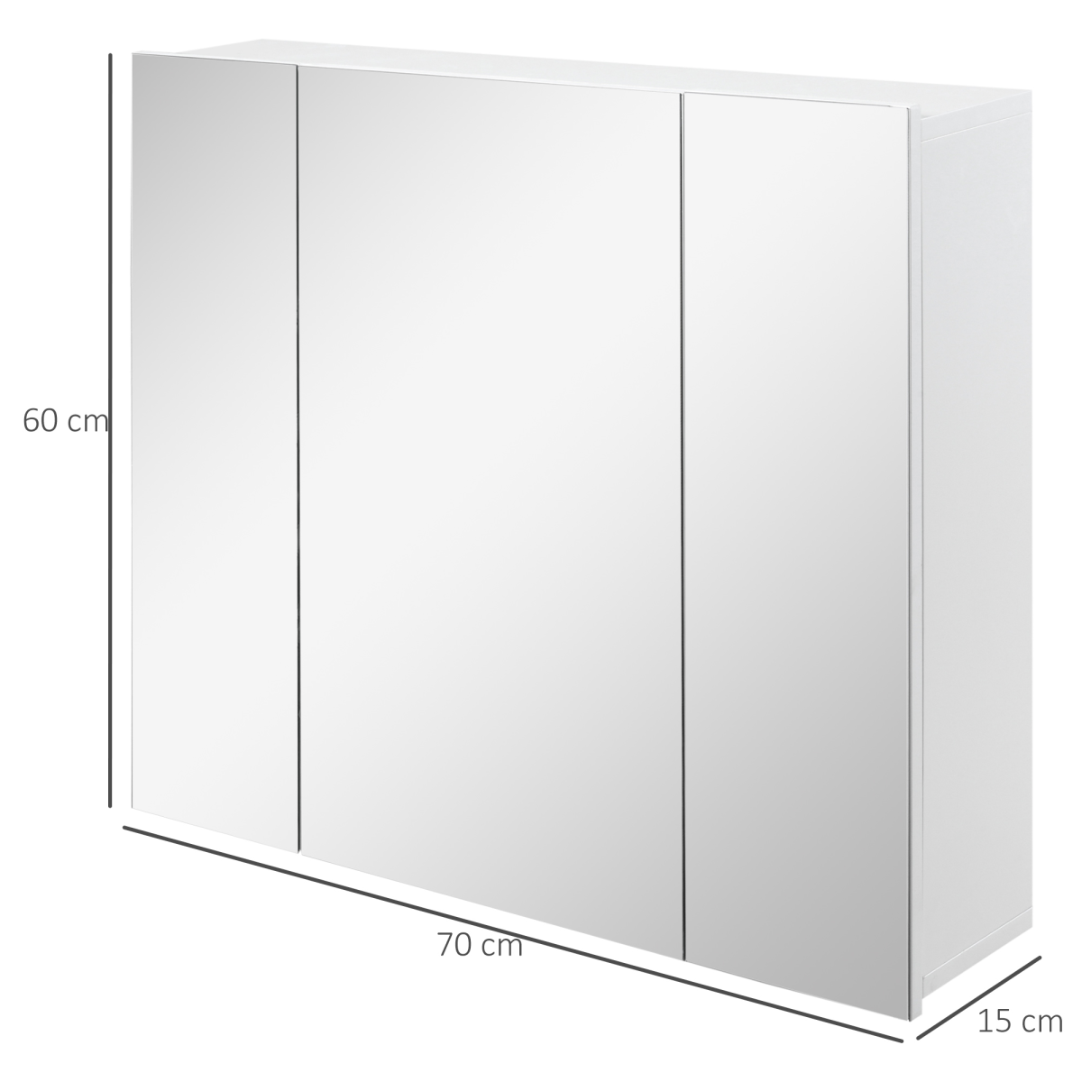 kleankin Wall-Mounted Bathroom Mirror Cabinet with Door, White