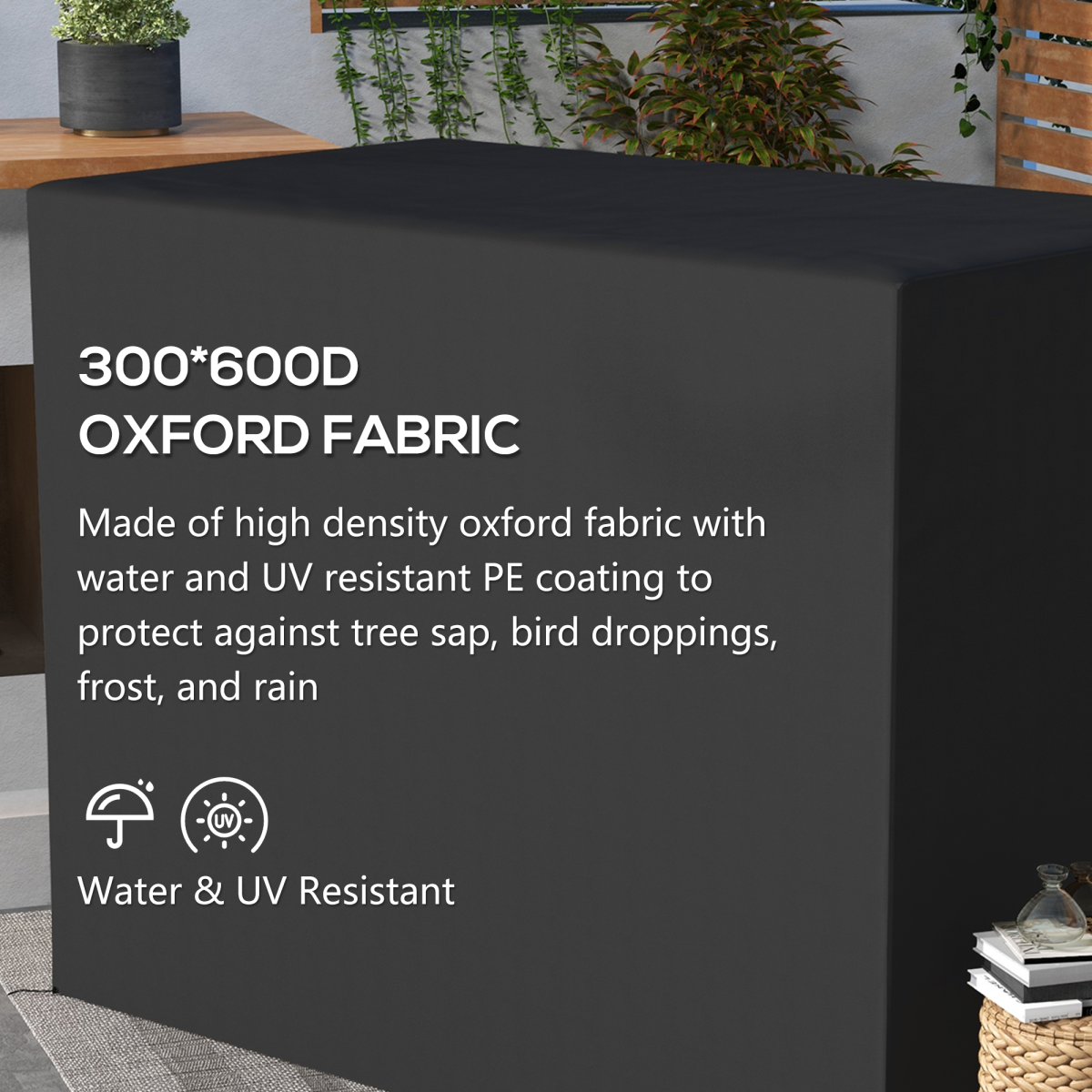 Outsunny 240x133cm 3-Seat Outdoor Swing Chair Cover, Water & UV Resistant
