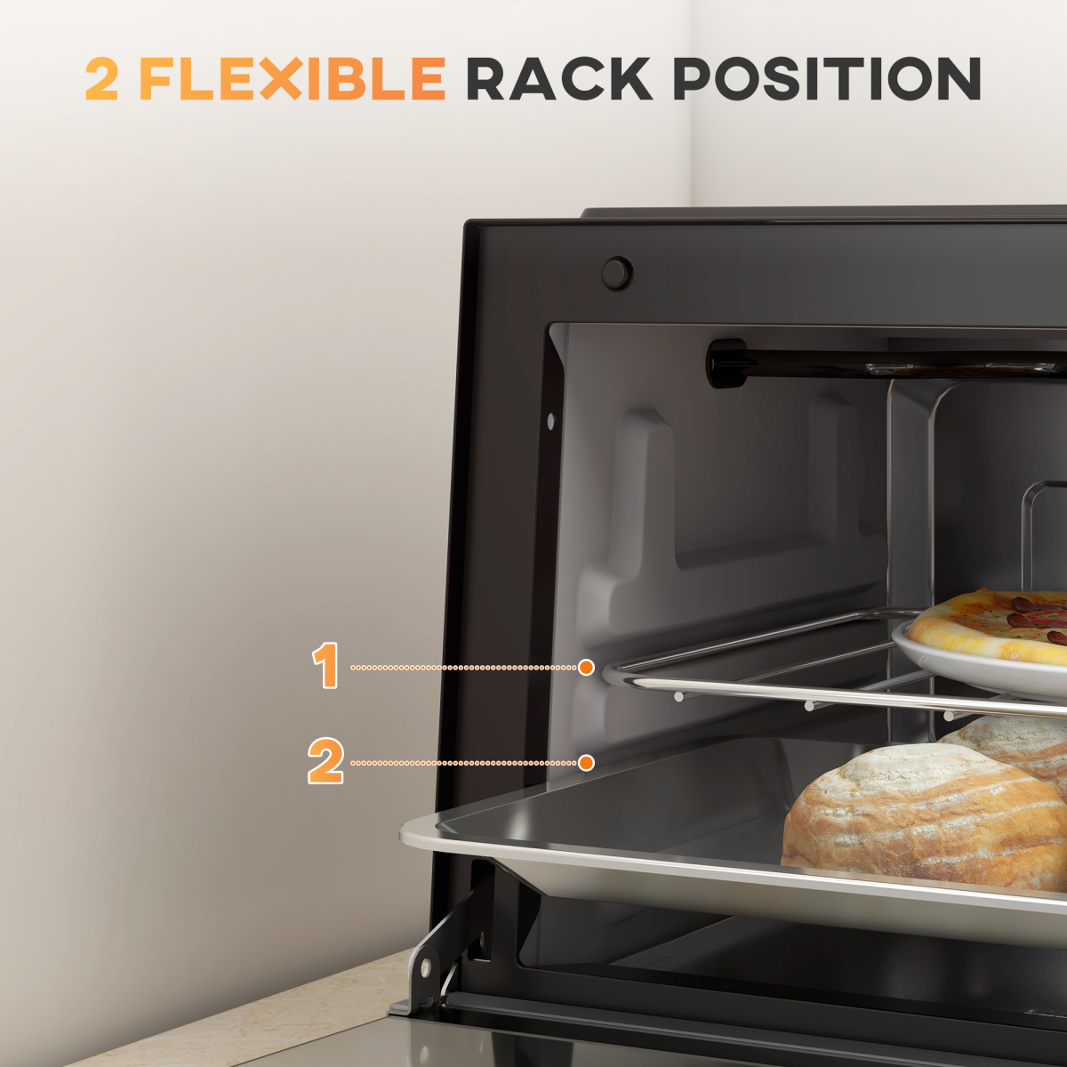 HOMCOM 9L Countertop Electric Mini Oven, 750W Toaster Oven