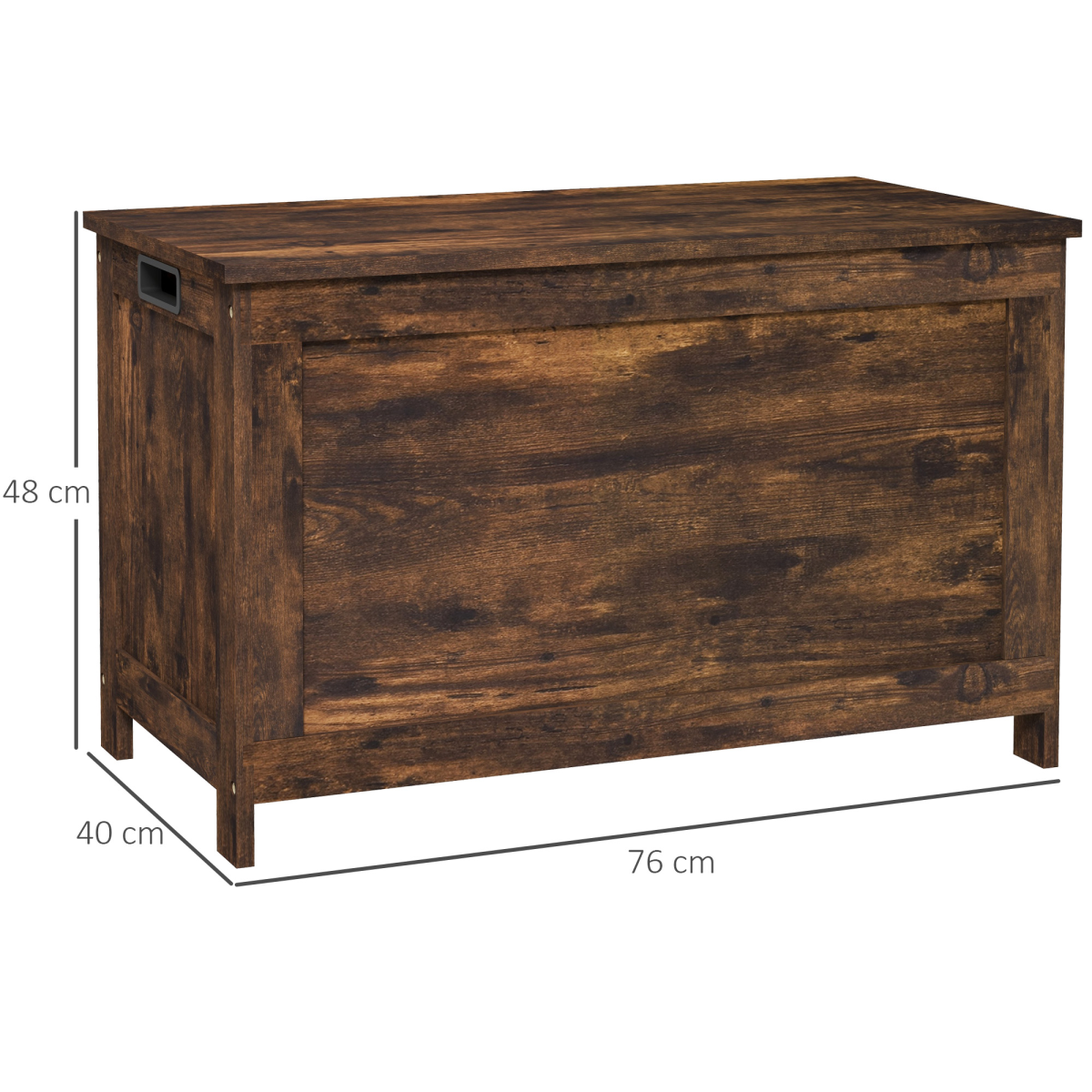 HOMCOM Storage Bench Chest with 2 Safety Hinges, Living Room