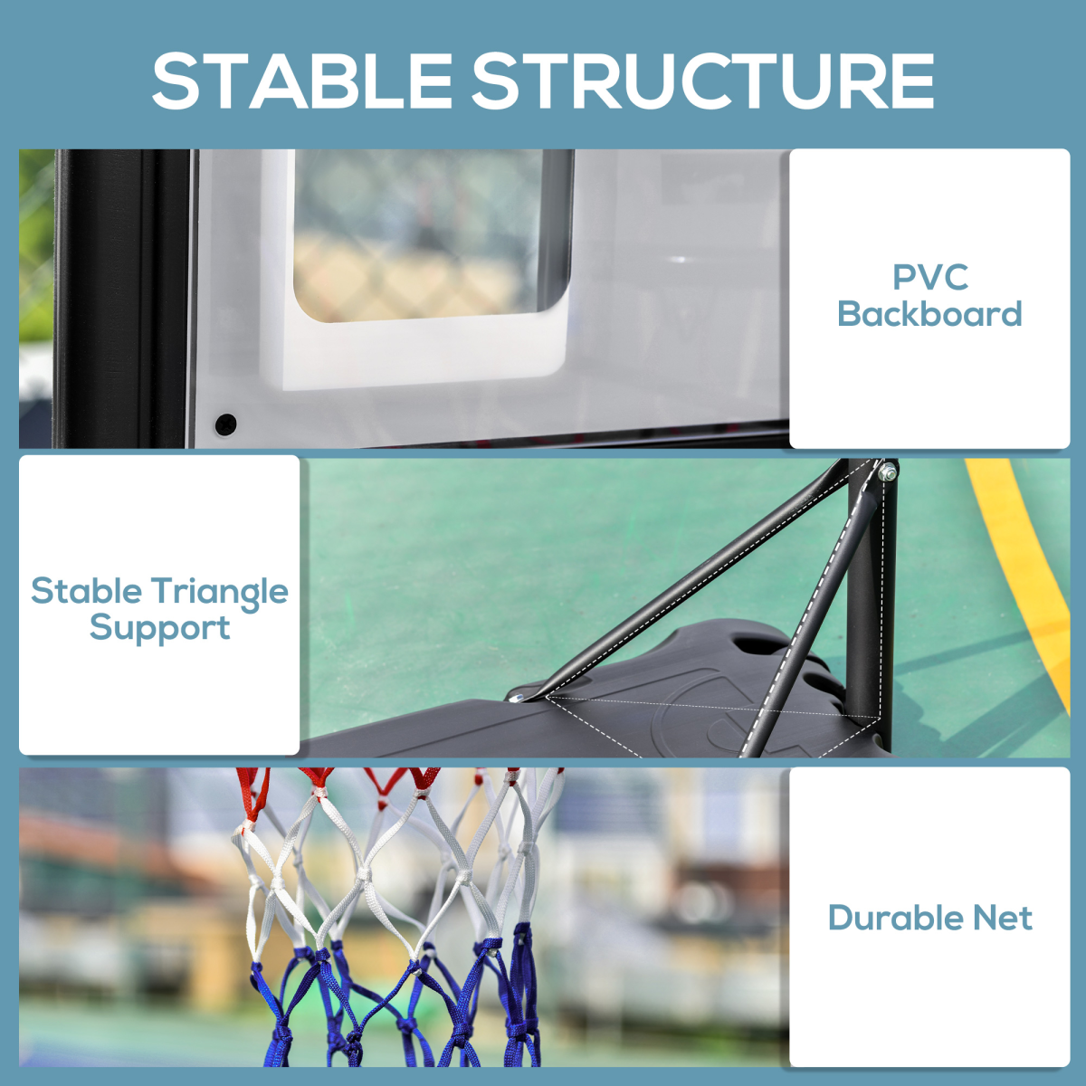 HOMCOM Adjustable Basketball Hoop and Stand 155-210cm with Fillable Base and Wheels