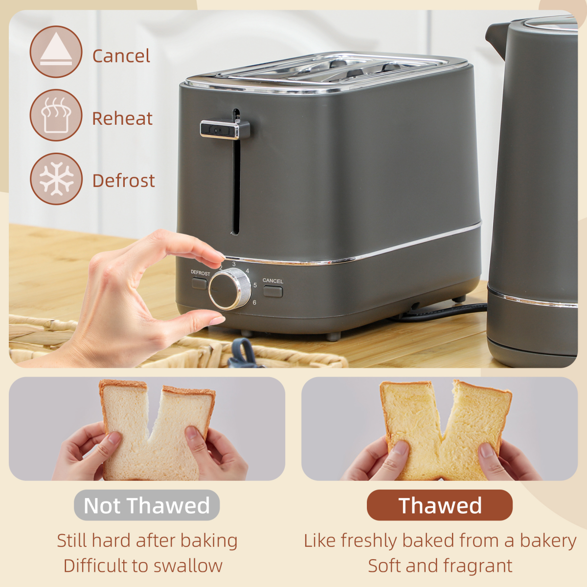 HOMCOM Grey 1.7L Fast Boil Kettle and 2-Slice Toaster Set