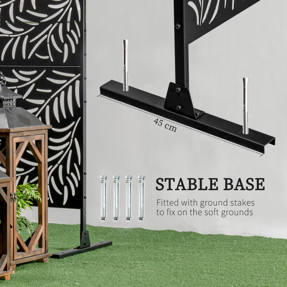 Outsunny 6.5FT Outdoor Privacy Screen Panel with Stand & Stakes