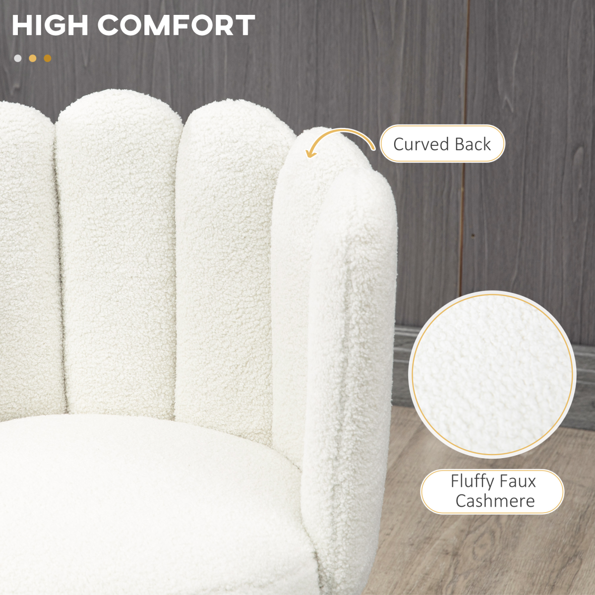 HOMCOM Set of 2 Cream Bar Stools with Backs and Footrest