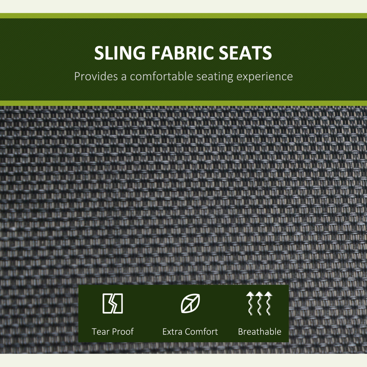 Outsunny 3-Person Steel Outdoor Swing Chair with Adjustable Canopy, Black Mesh Seat