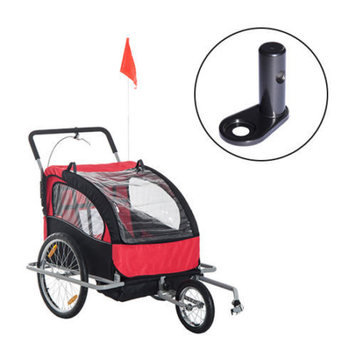 HOMCOM Bike Trailer Hitch Connector for Pet, Baby & Bicycle Trailers