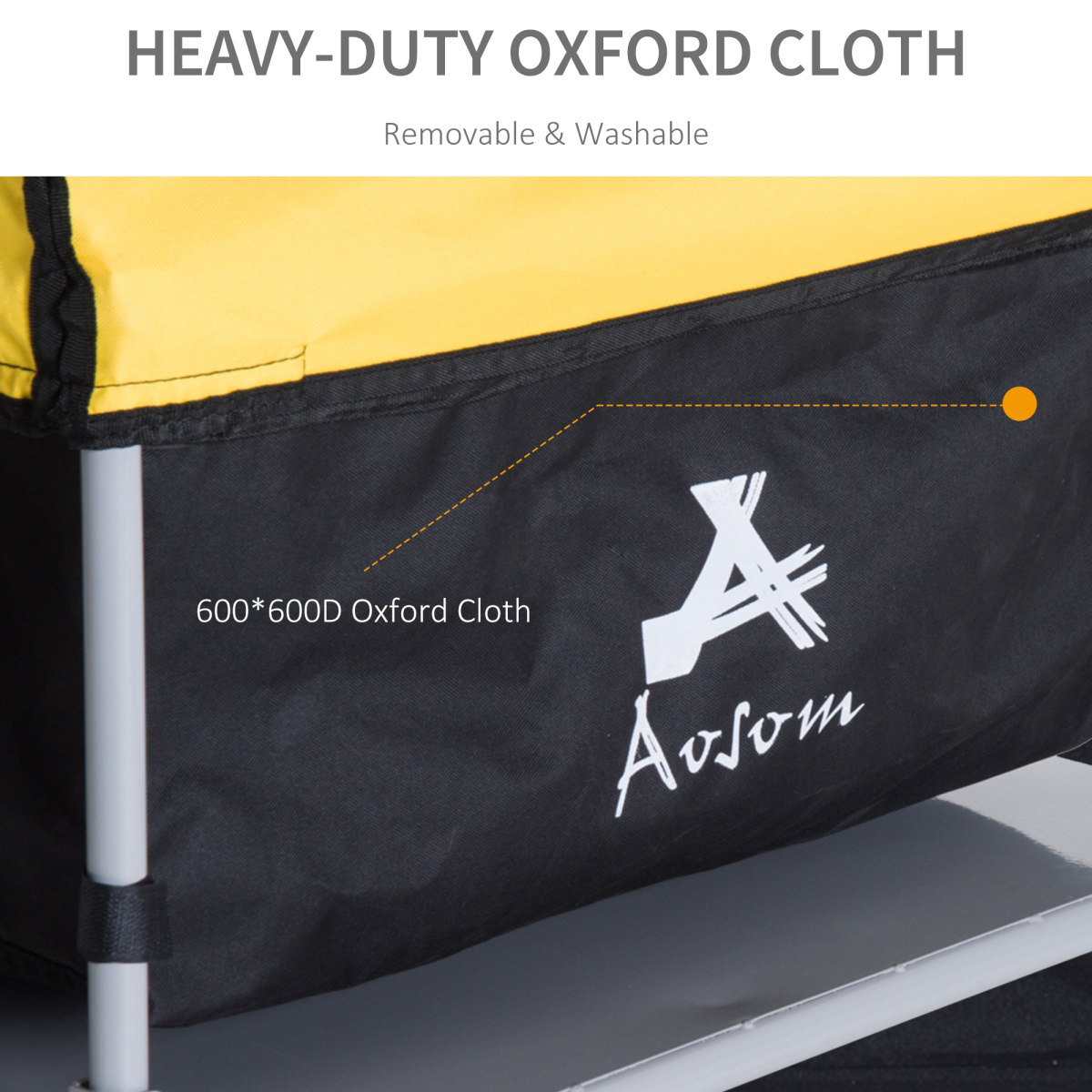 HOMCOM Steel Frame Bike Cargo Trailer Storage Cart with Oxford Cloth Carry Bag, Yellow, 40kg Max Load