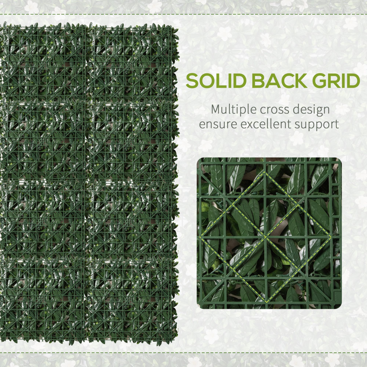 12-Piece Artificial Rhododendron Greenery Wall Panels, 50cm x 50cm