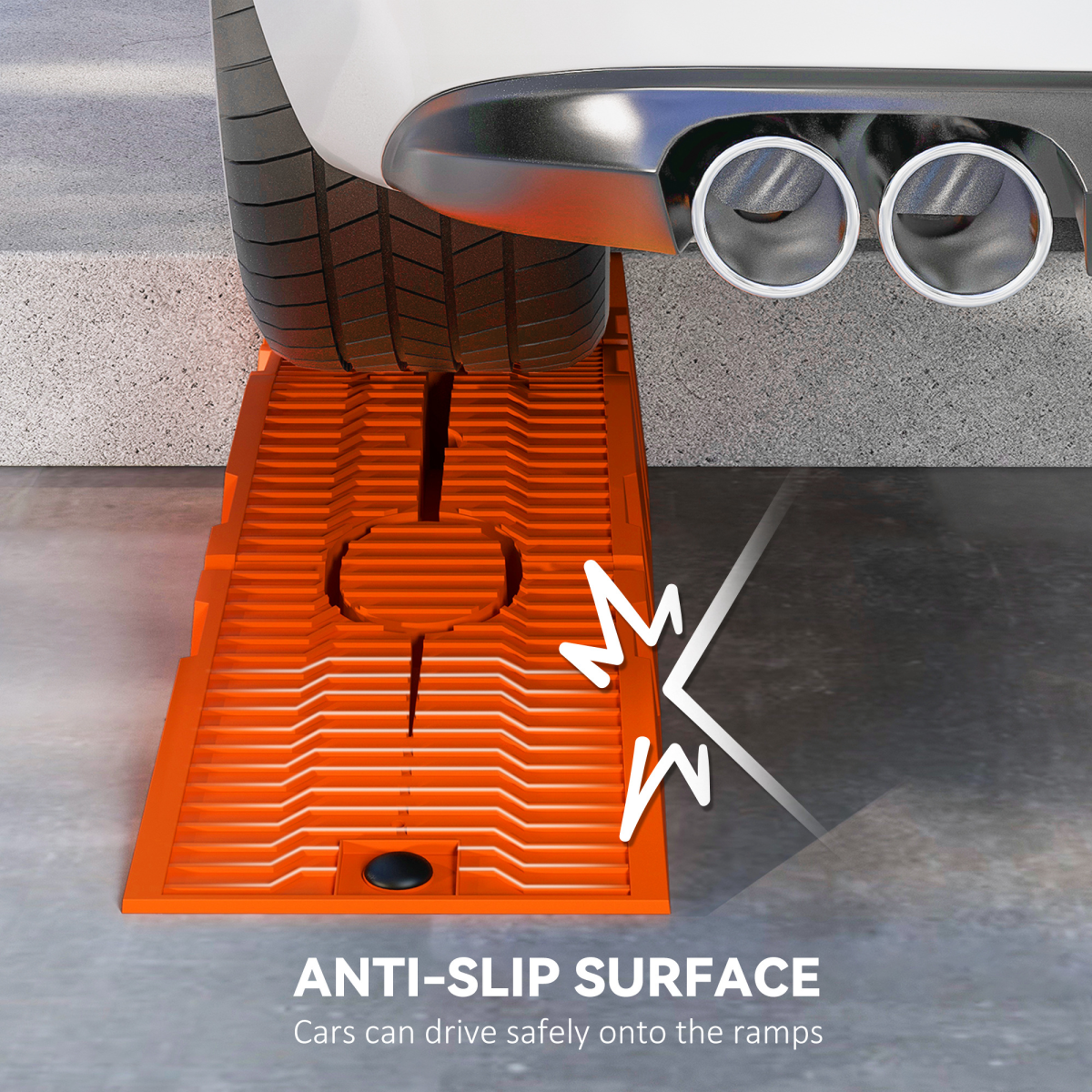 DURHAND Set of 2 Plastic Vehicle Ramps, Extra Wide, Lightweight