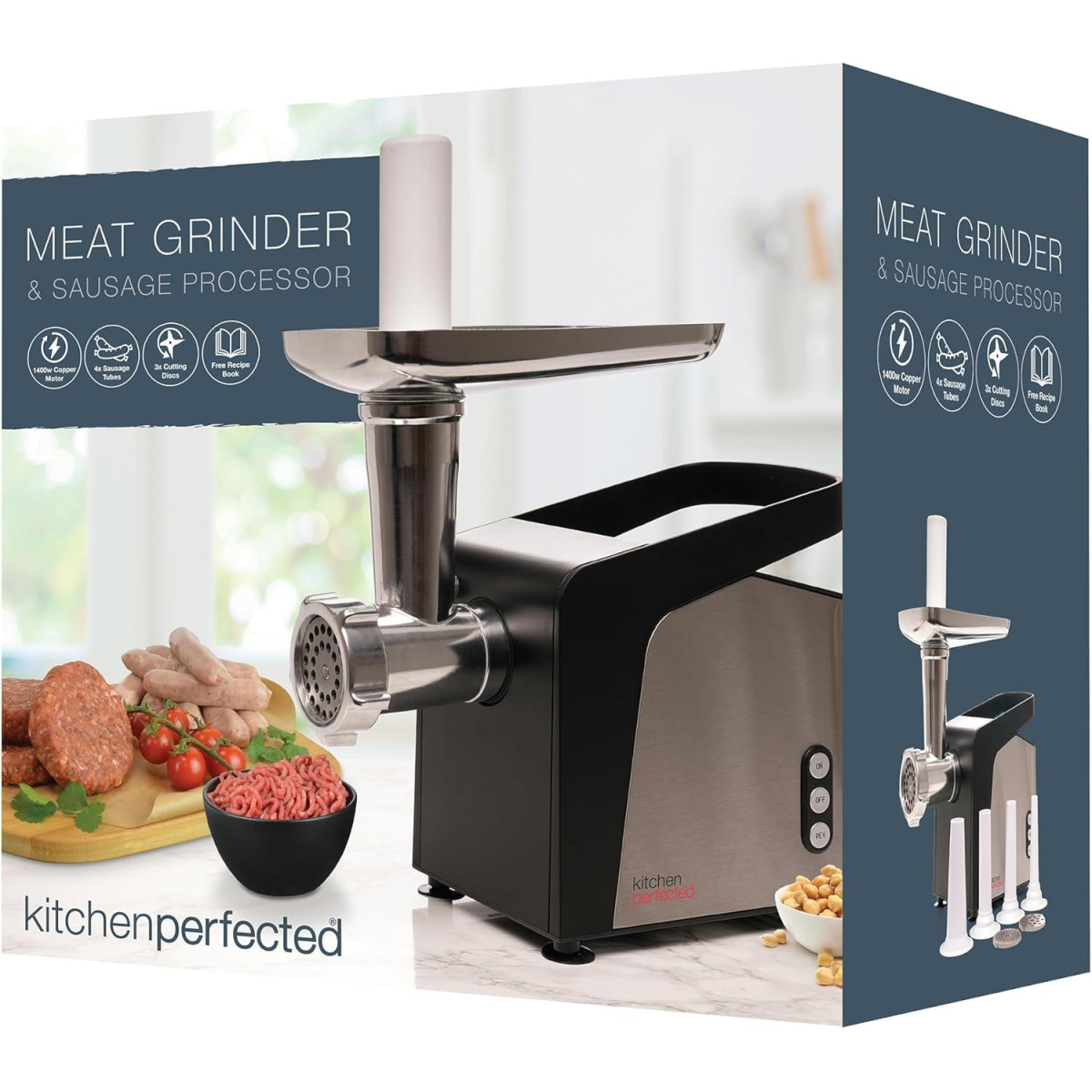 KitchenPerfected 1400w Meat Grinder & Sausage Processor