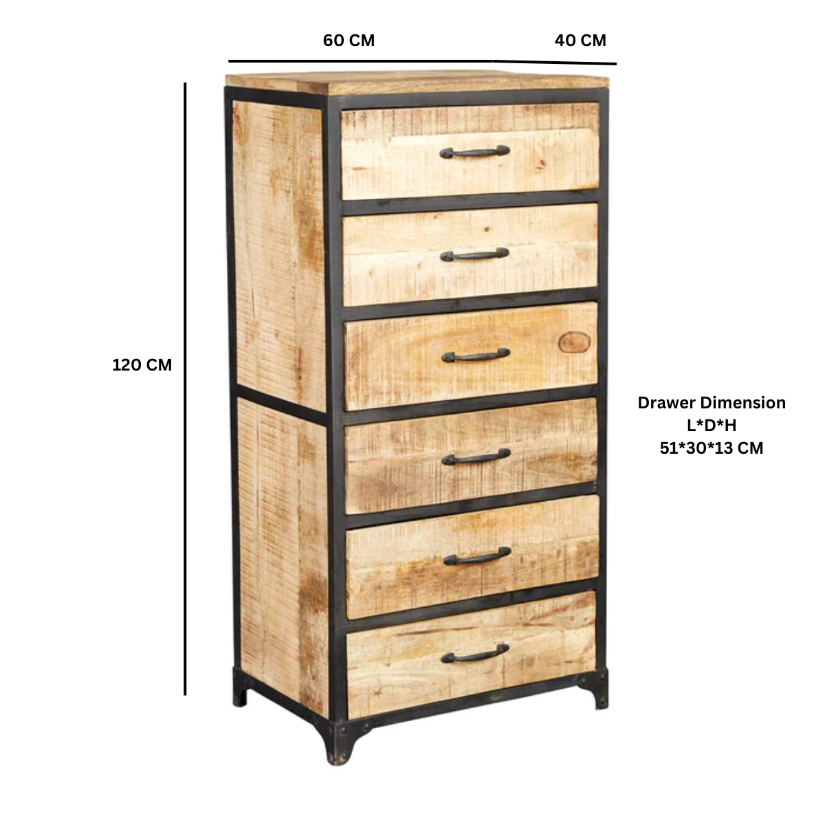Cosmo Industrial Tall Chest
