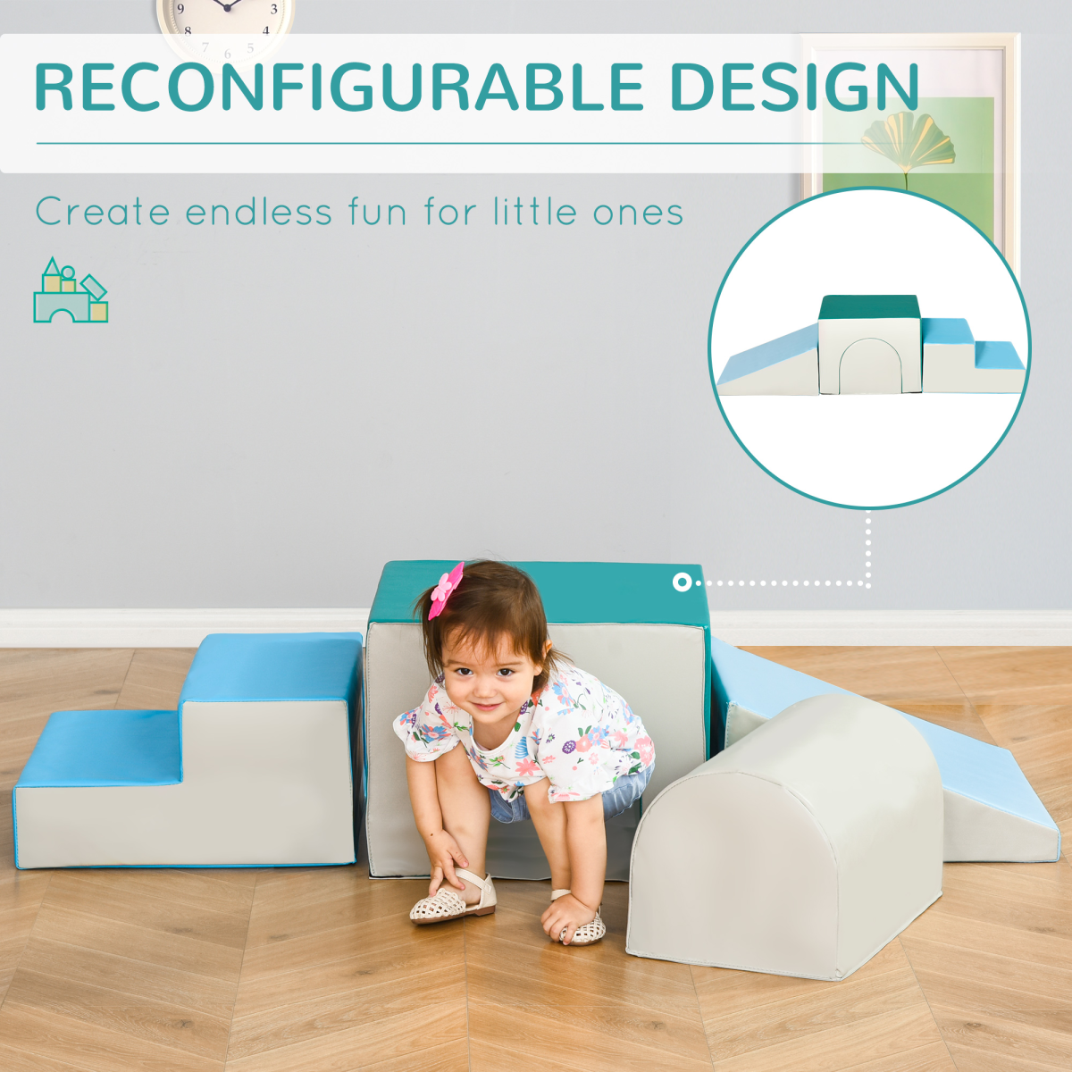 4-Piece Soft Foam Climbing Play Set for Toddlers Age 1-3