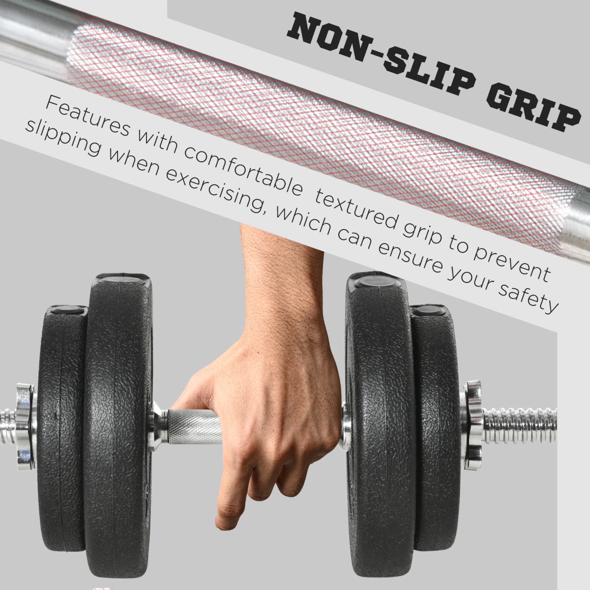 HOMCOM 20kg Adjustable Dumbbell Set with Connecting Rods