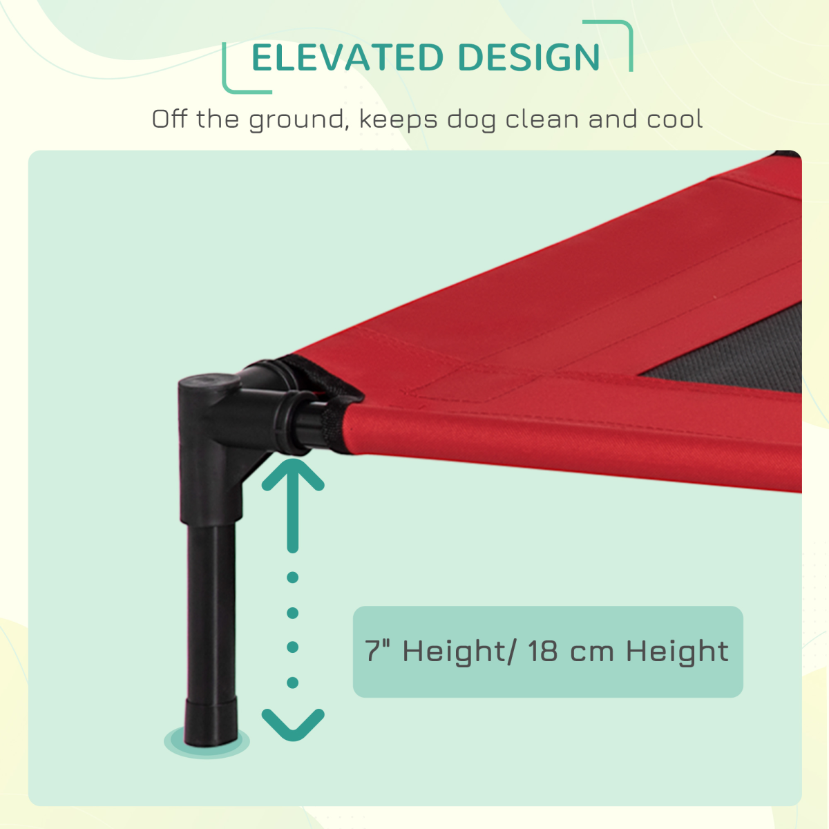 Elevated Pet Bed for Dogs and Cats, Portable Folding Cot, Powder Coated Metal Frame, Texteline Fabric, Indoor and Outdoor Use