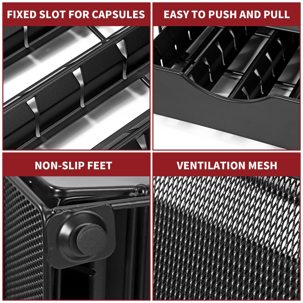 Vinsani 40 Coffee Pod Storage Drawer for Vertuoline, Dolce Gusto, K-Cup and Nespresso Pods