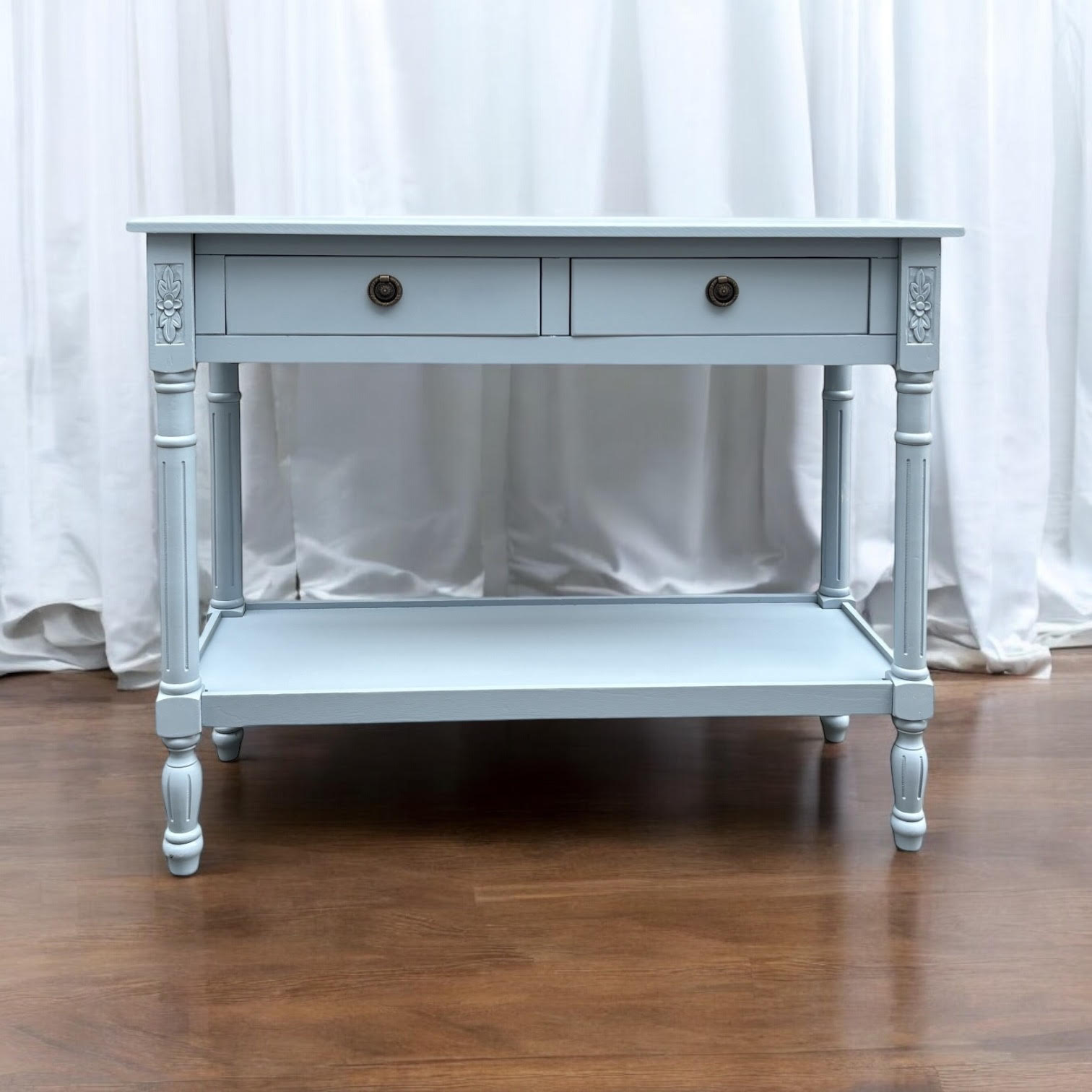 MSL 90cm 2 Drawer Side Table with Storage Drawer, Hand Finished Bedside Table