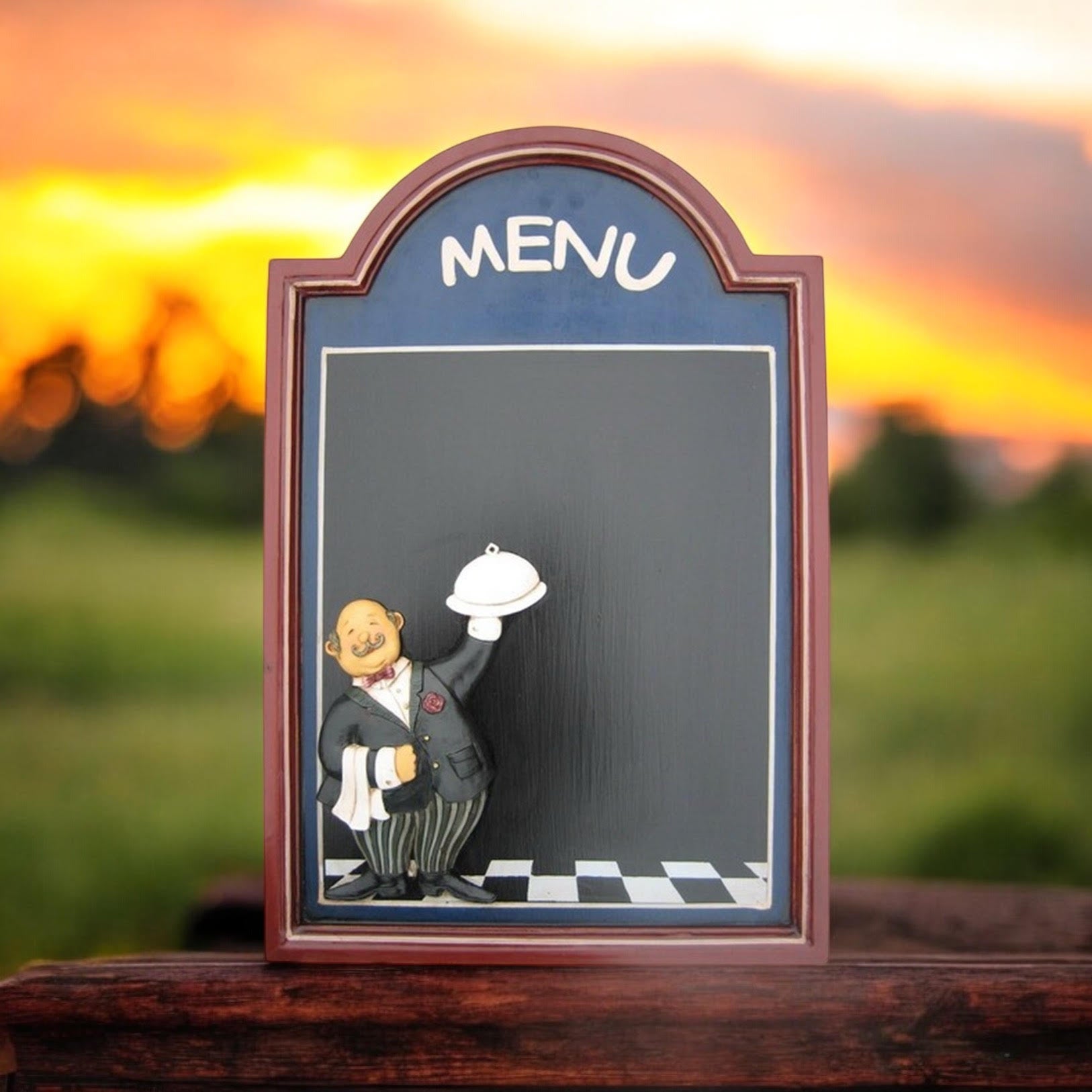 MSL 60 x 40 cm Waiter Menu Blackboard with Hanging Hook, Easy to Wipe Clean
