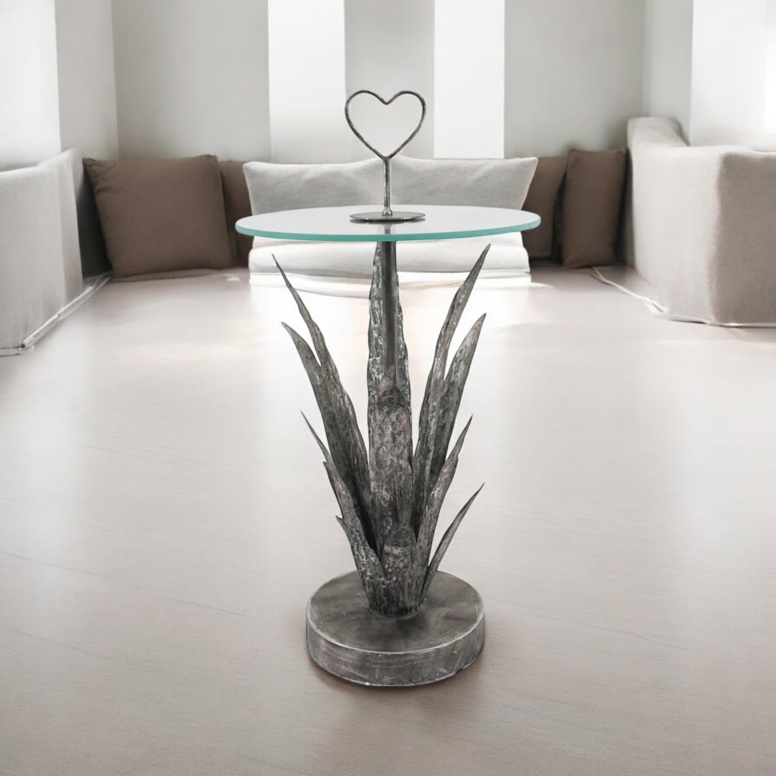 MSL 79CM Metal Table with Leaf Design