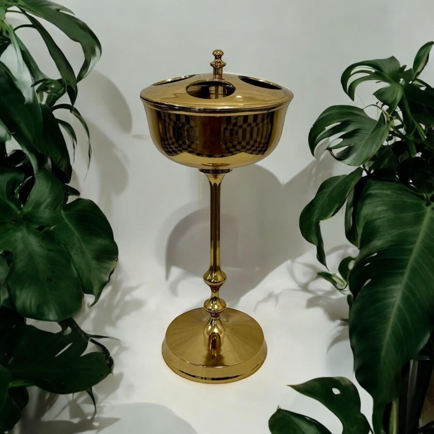 MSL 81cm Gold Floor Standing 4 Bottle Champagne Bucket Stand