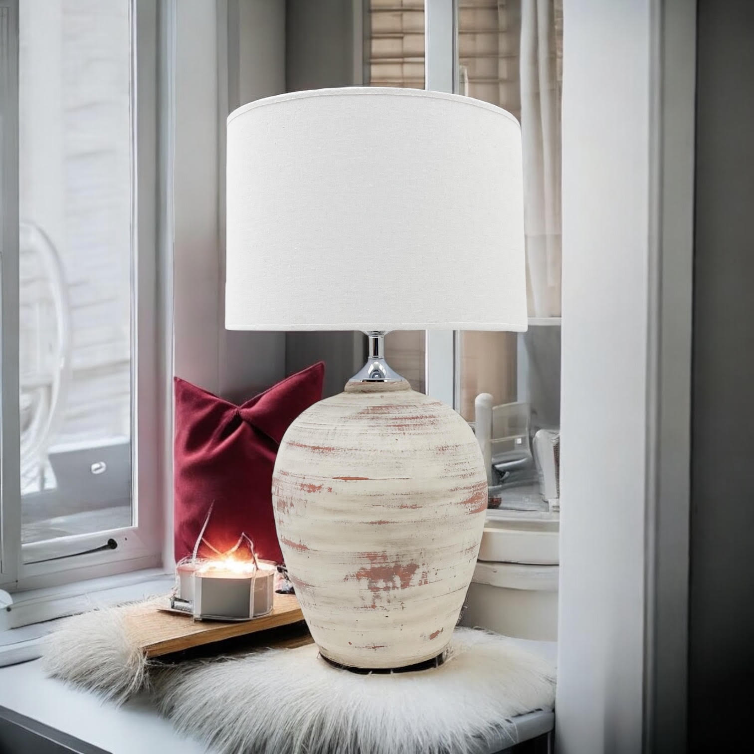 MSL Traditional Table Lamp with Inline Rocker Switch, Double Insulated, for Living Room or Bedroom