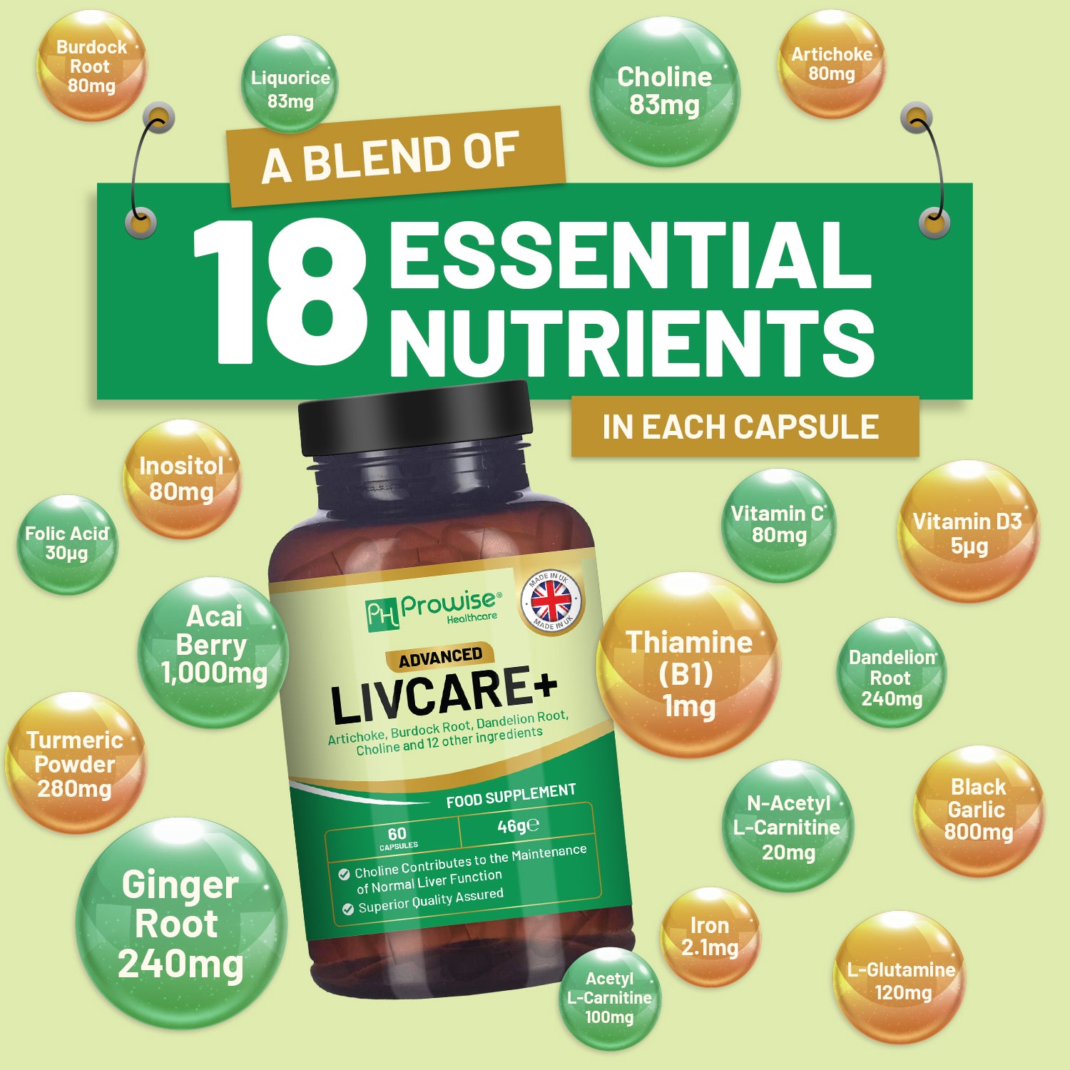 Prowise Healthcare Advanced Livcare+ 60 Capsules Liver Support Supplement