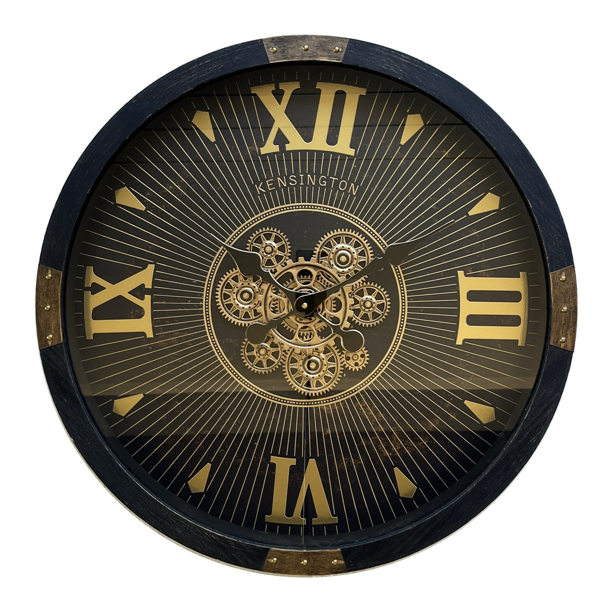 MSL 64cm Gear Wall Clock, Hand Finished, 1 AA Battery