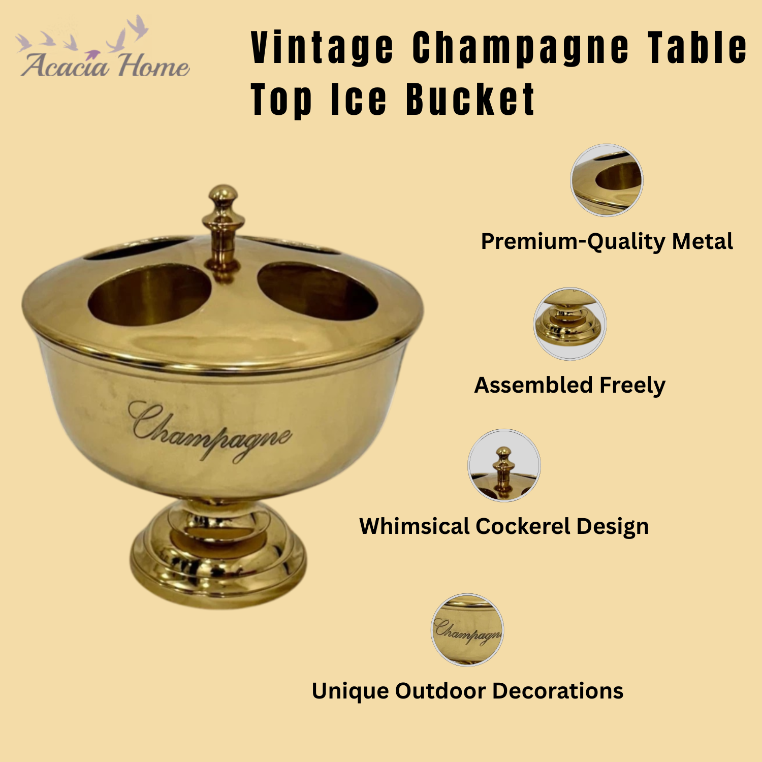 36cm Nickel Plated 4 Bottle Champagne Bucket