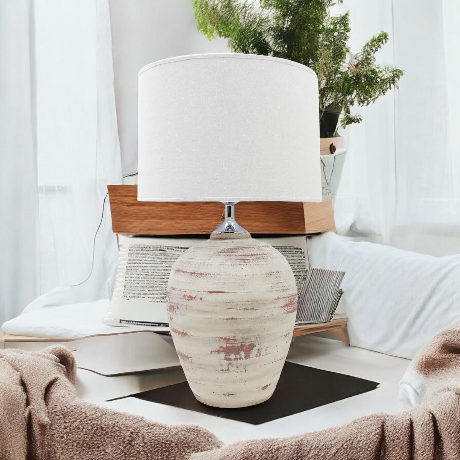 MSL Traditional Table Lamp with Inline Rocker Switch, Double Insulated, for Living Room or Bedroom