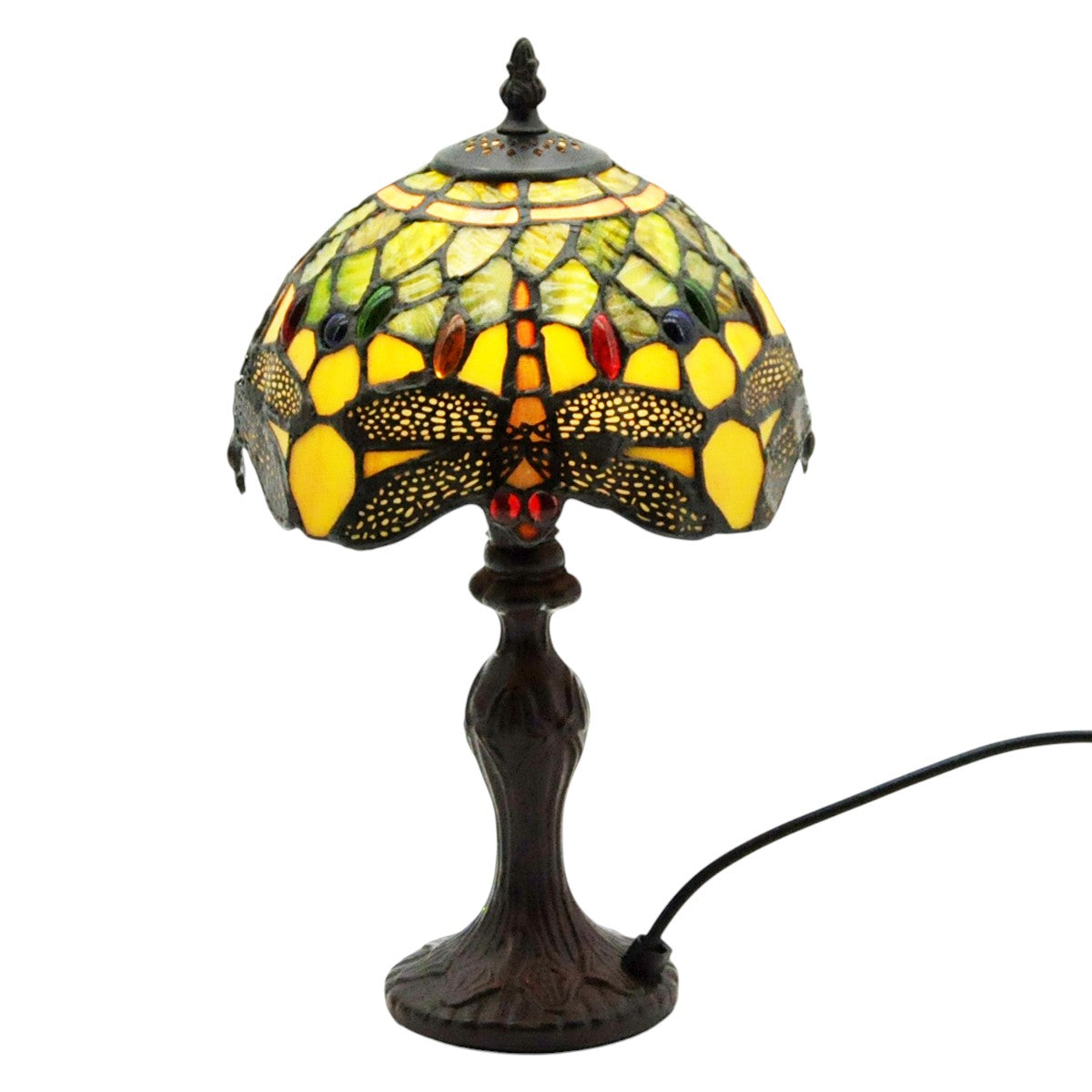 MSL Green Dragonfly Tiffany Lamp with 8-Inch Shade