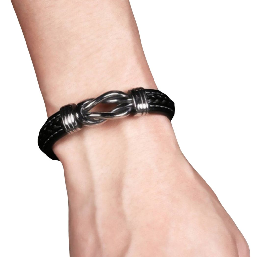 Men's Leather Infinity Bracelet