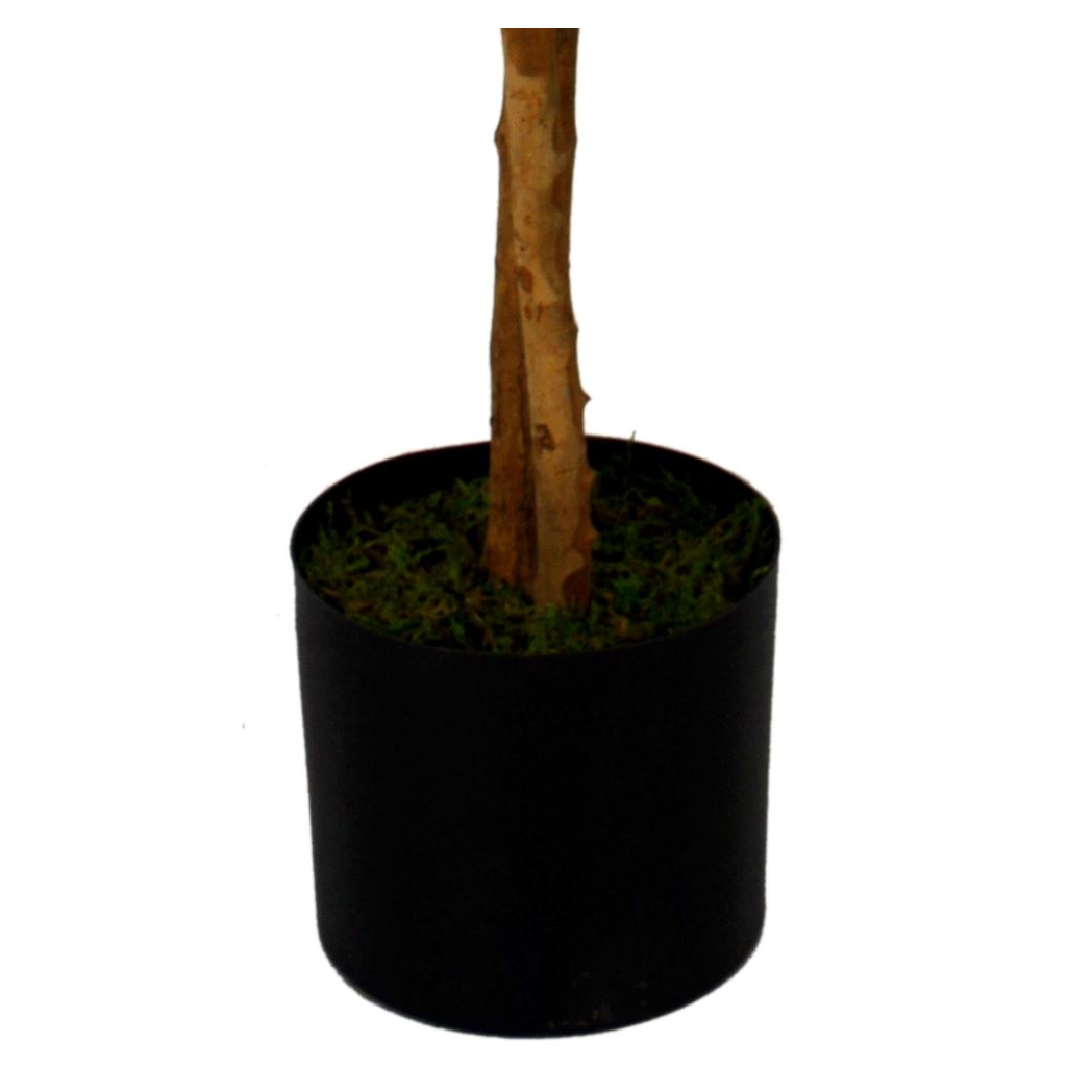 Leaf 130cm Luxury Artificial Wisteria Tree with White Flowers, Real Wood Trunk and Moss-Covered Pot