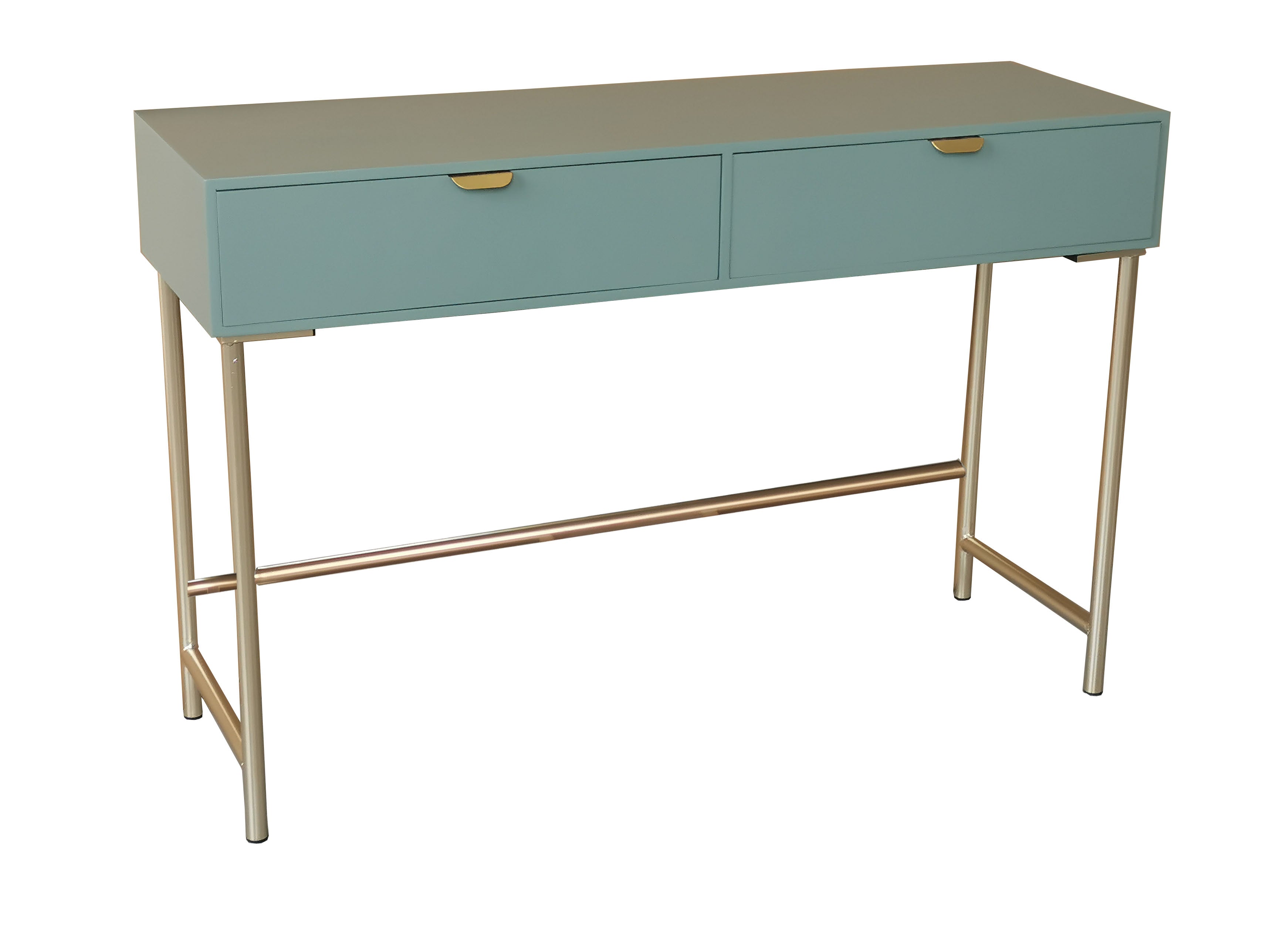 120CM Green Wooden 3 Drawer Chest of Drawers with Scalloped Edge Design