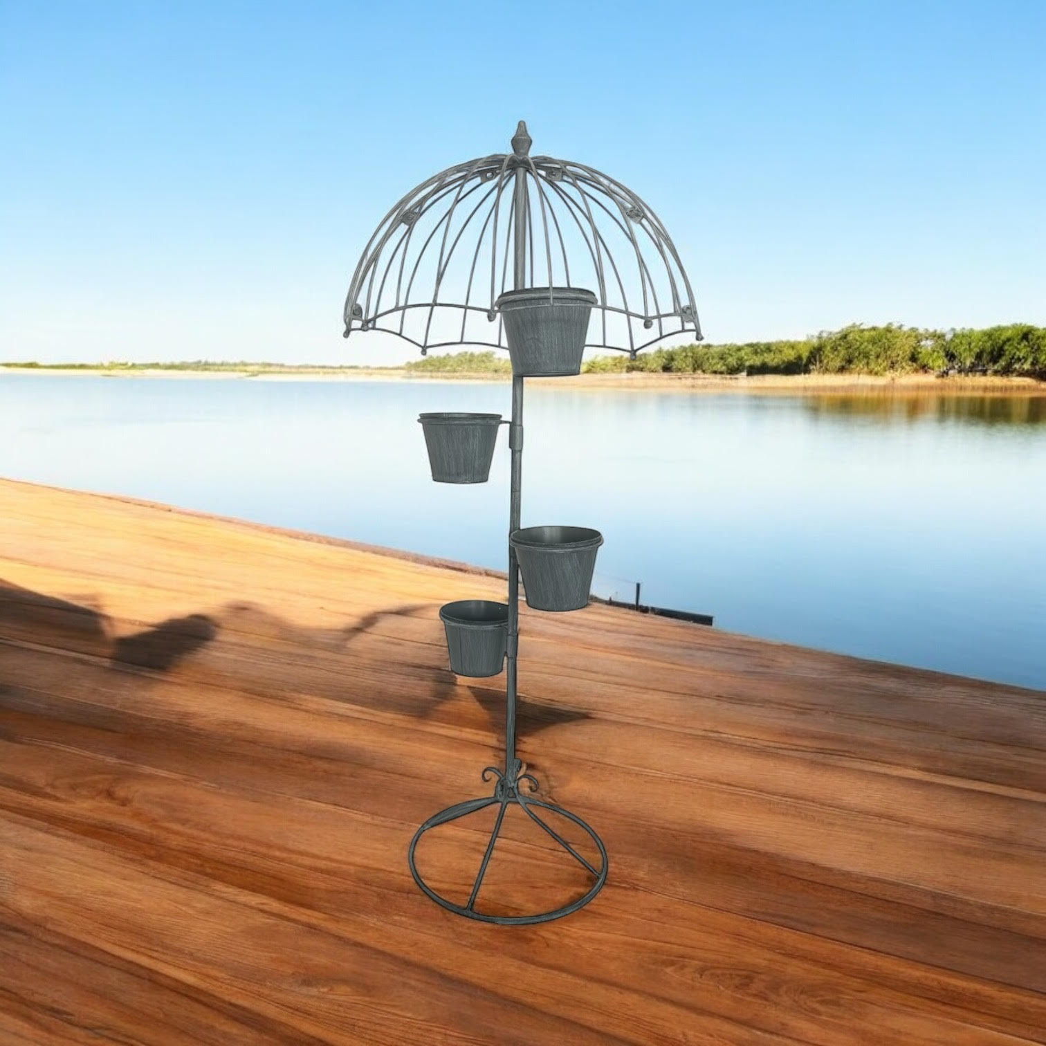 MSL 130cm Grey Metal Garden Planter