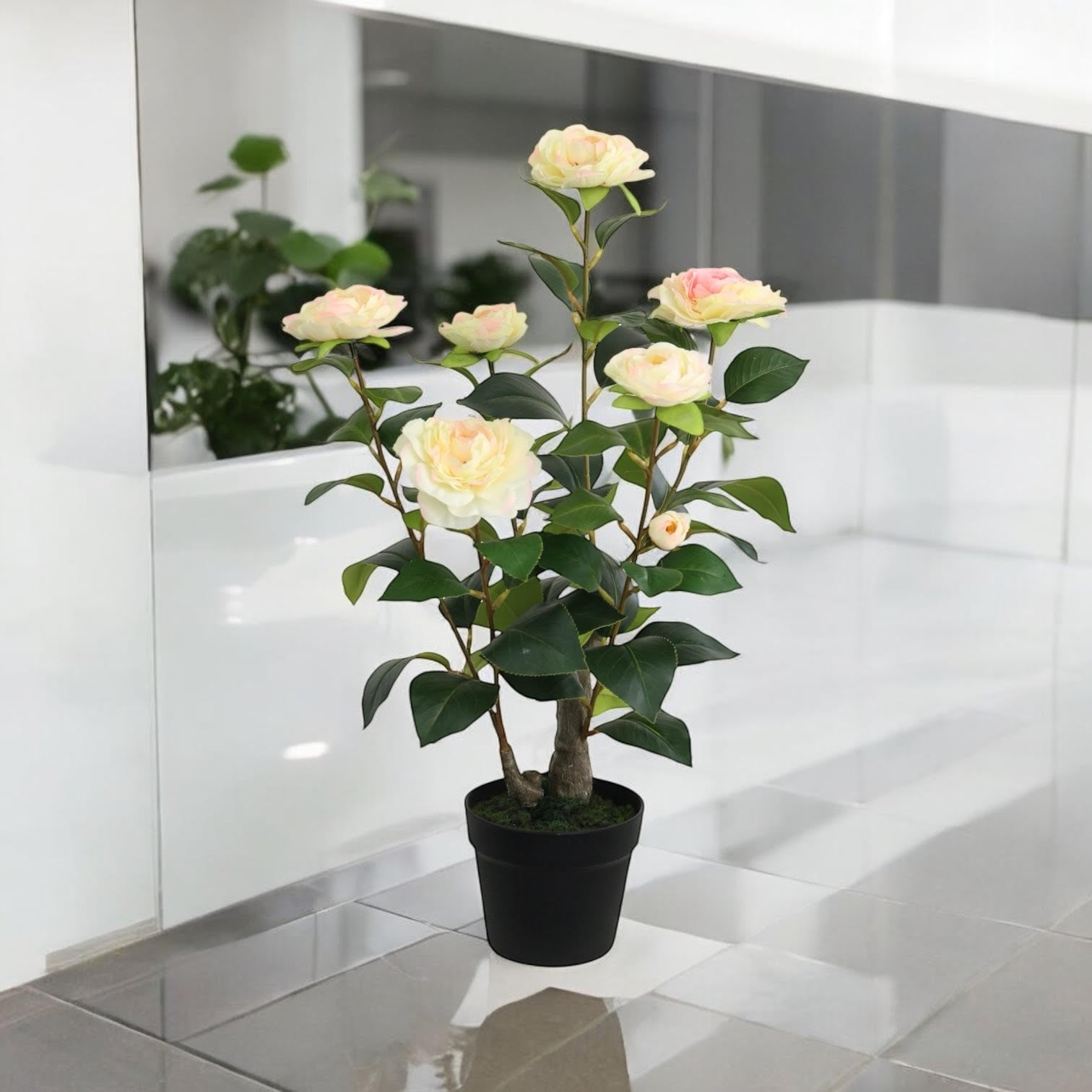 MSL 58CM Artificial Camellia Plant, Realistic Design, Maintenance Free