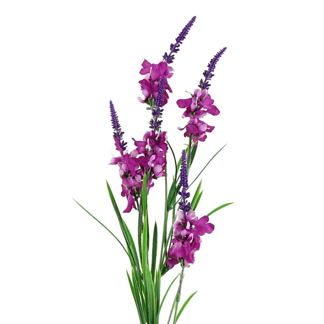 Leaf Pack of 6 Dark Pink Larkspur Artificial Stems 80cm