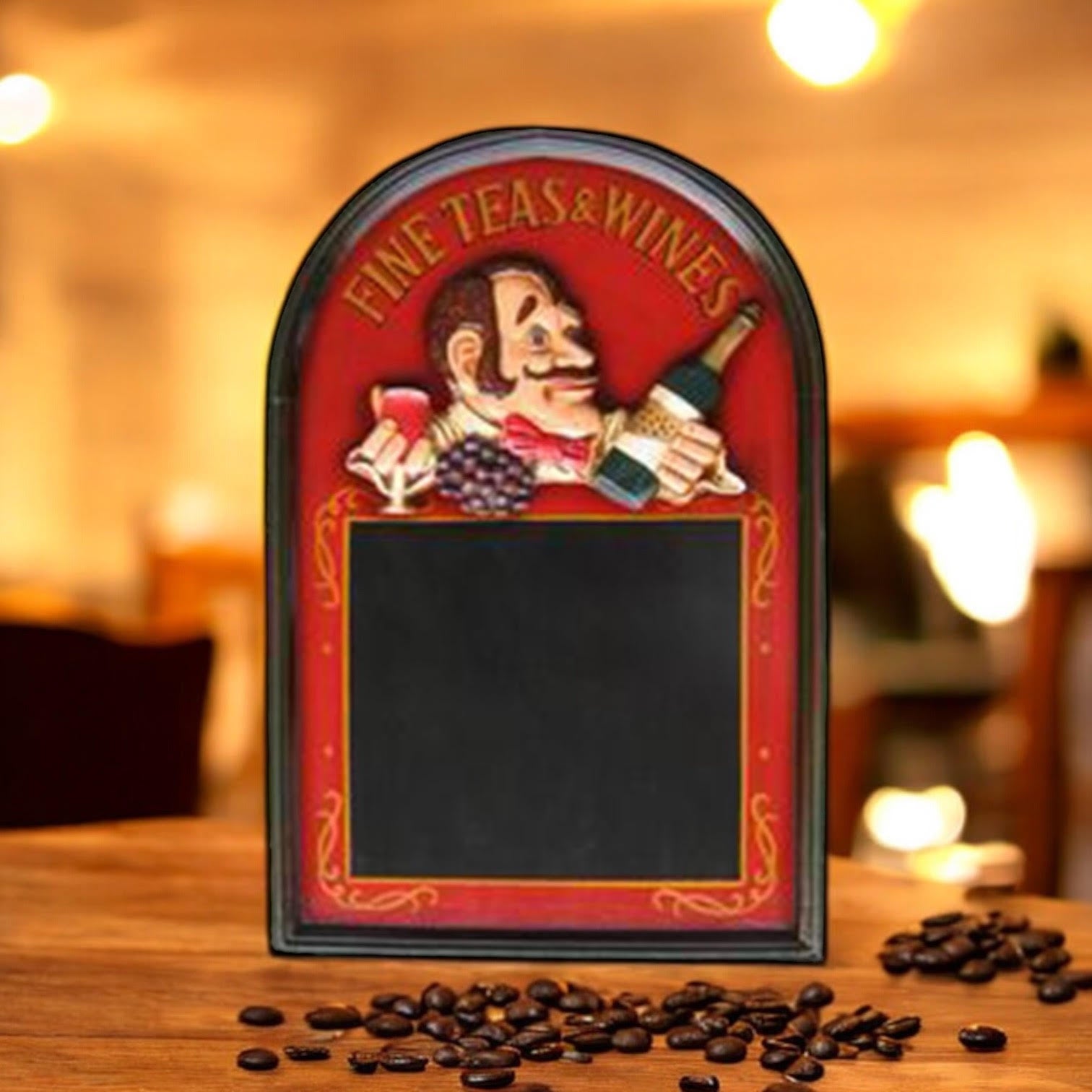 MSL 60 x 40 cm Black Menu Board with Hanging Hook, Easy Wipe Clean