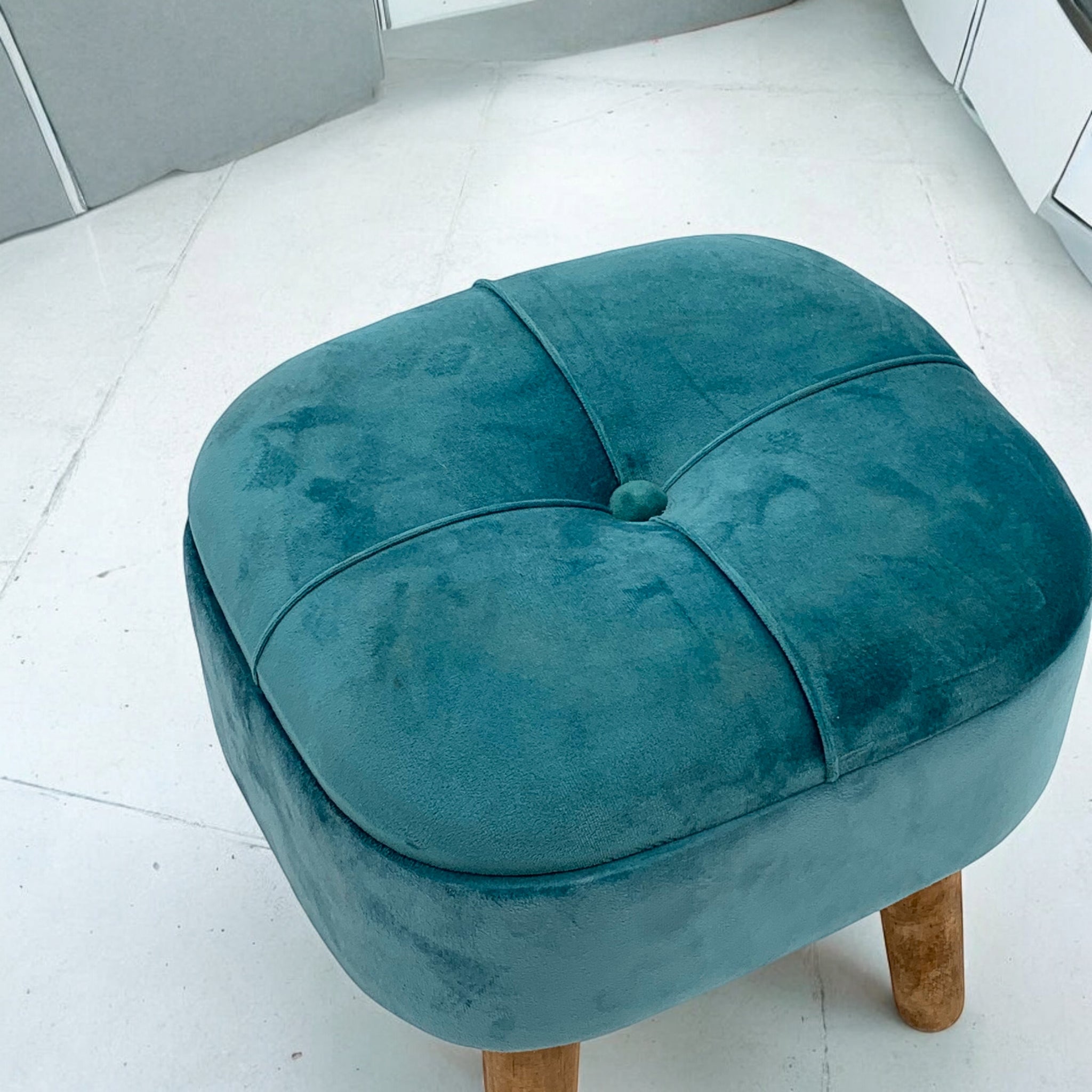MSL Blue Velvet Stool