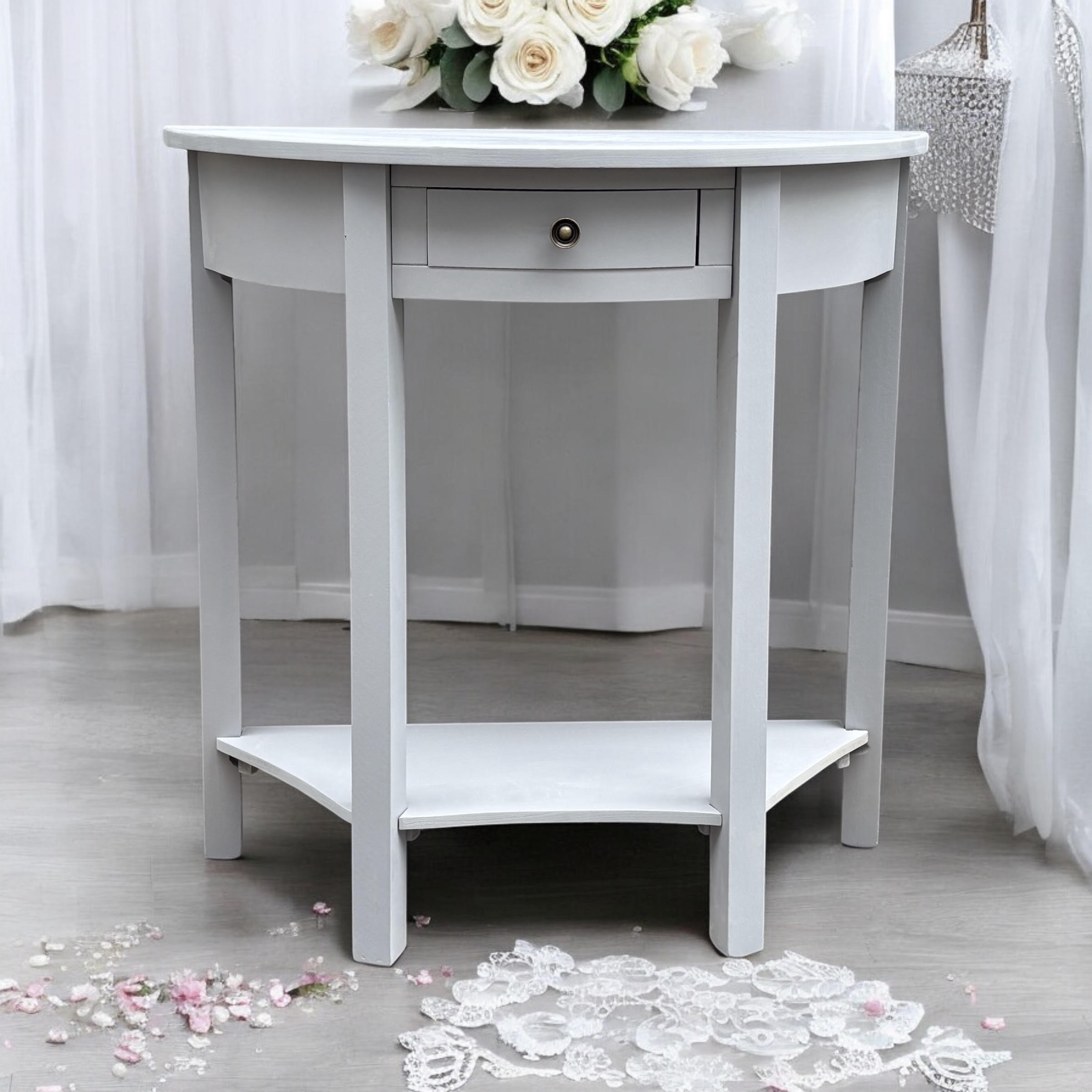 MSL 80cm 2 Drawer Side Table with Storage Drawer, Hand Finished Bedside Table
