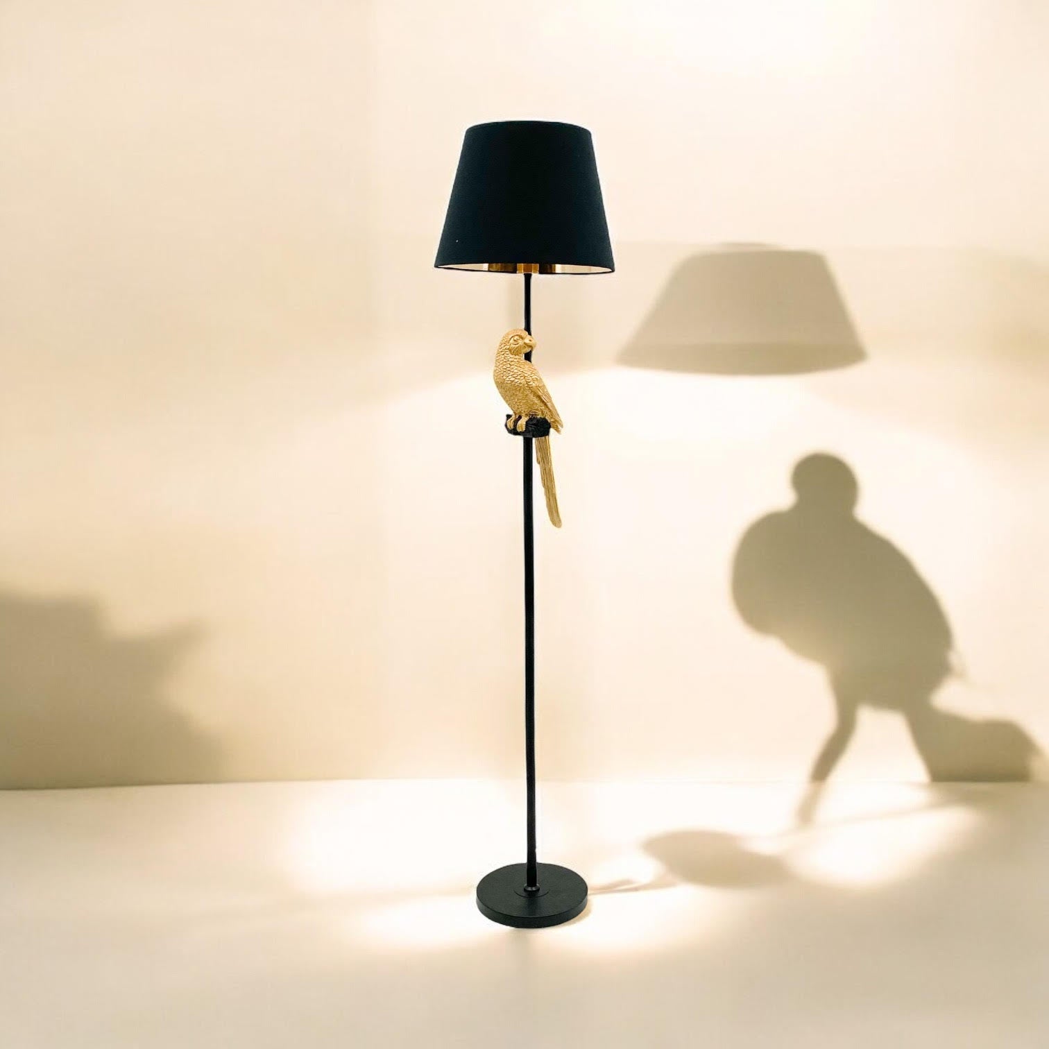 MSL 164x37x37cm Floor Lamp with Black Shade and In-Line Switch