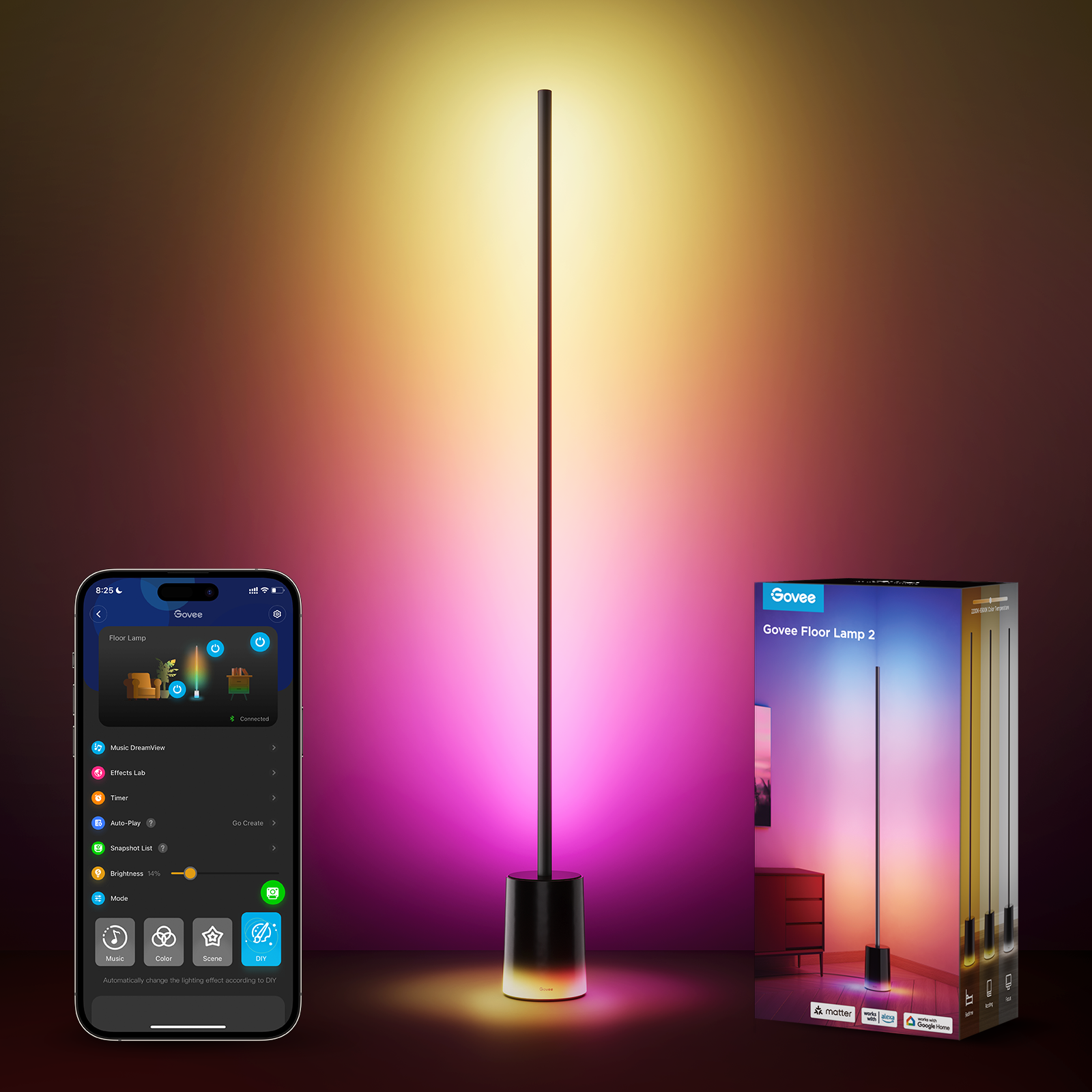 GOVEE BLACK FLOOR LAMP SUPPORT MATTER