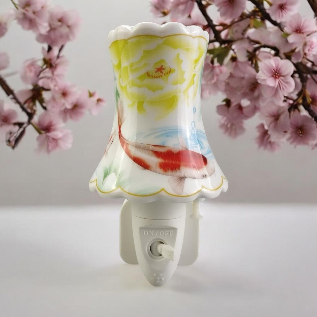 MSL Floral Goldfish Night Light, Hand Finished, LED Bulb