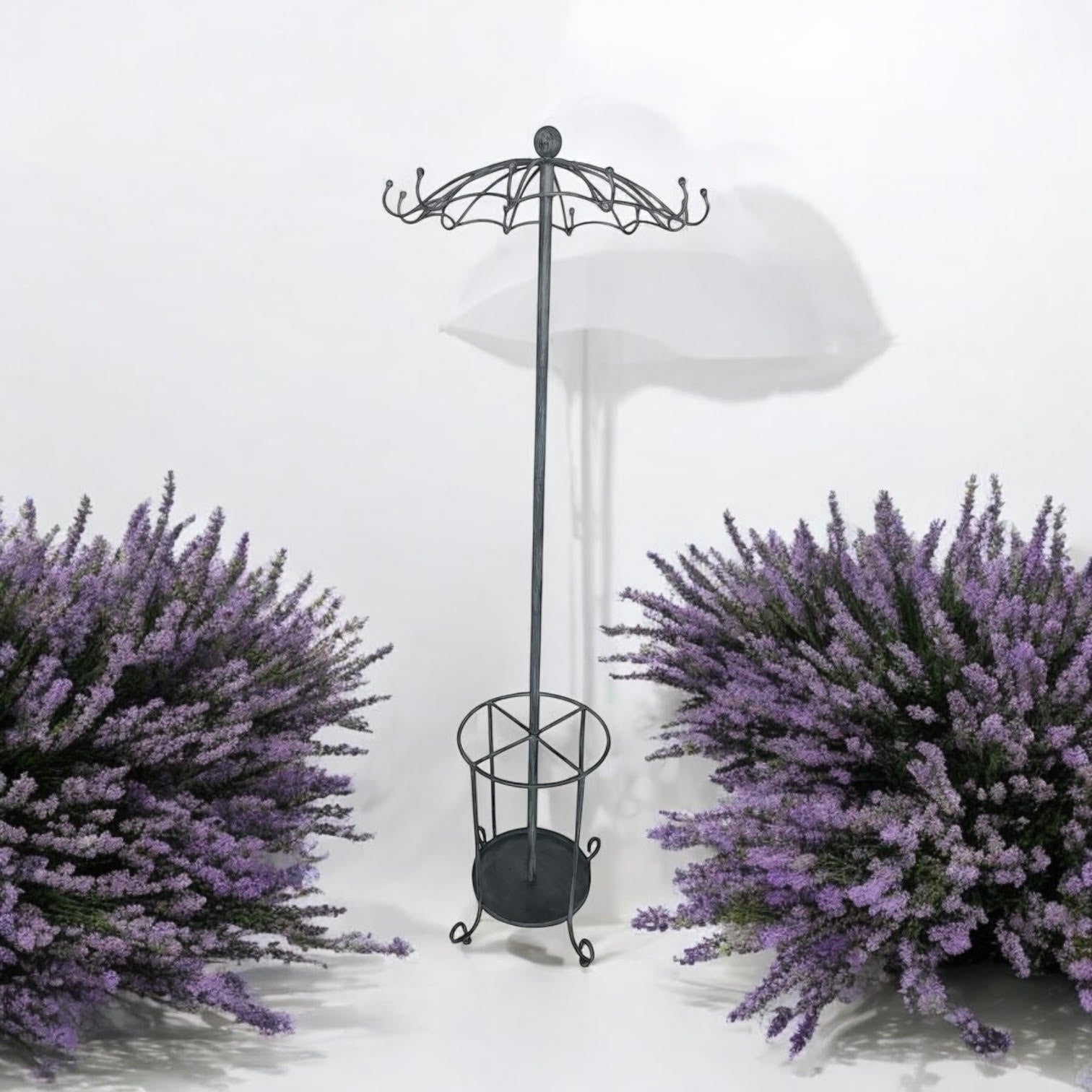 MSL 172cm Grey Metal Coat and Umbrella Stand