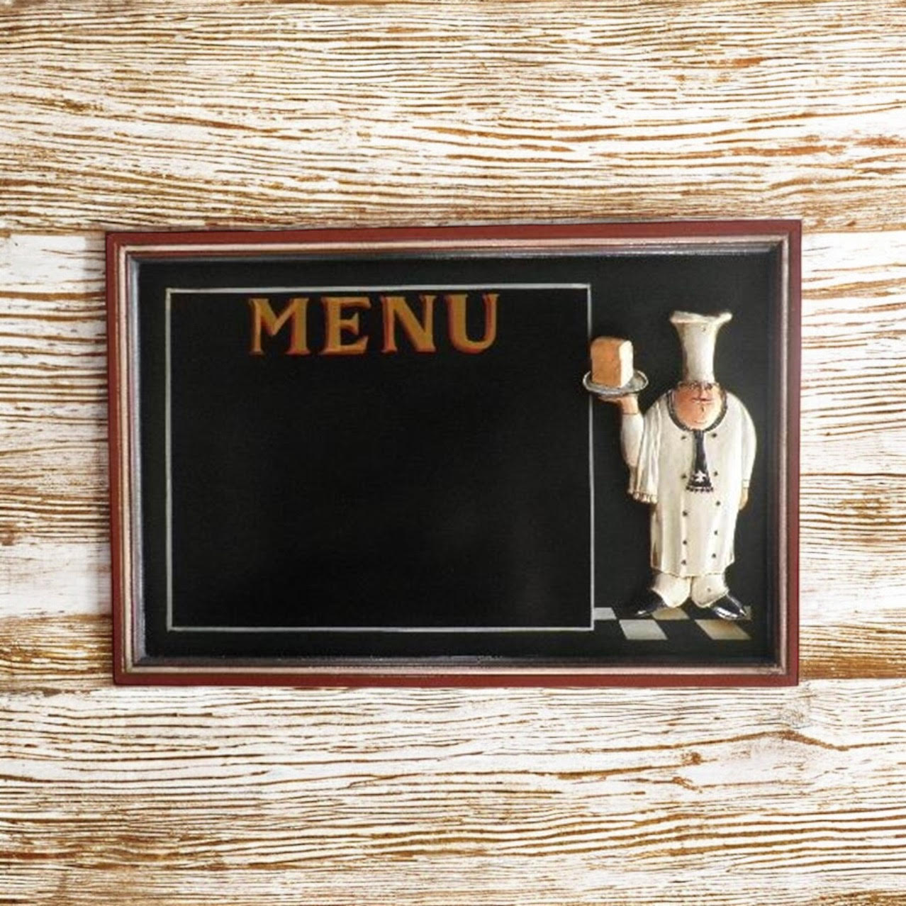MSL 60 x 40 cm Chef Menu Blackboard with Hanging Hook, Easy Wipe Clean