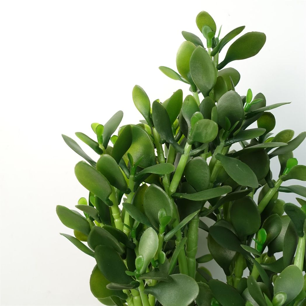 Leaf Artificial Deluxe 75cm Green Jade Plant in Weighted Plastic Pot