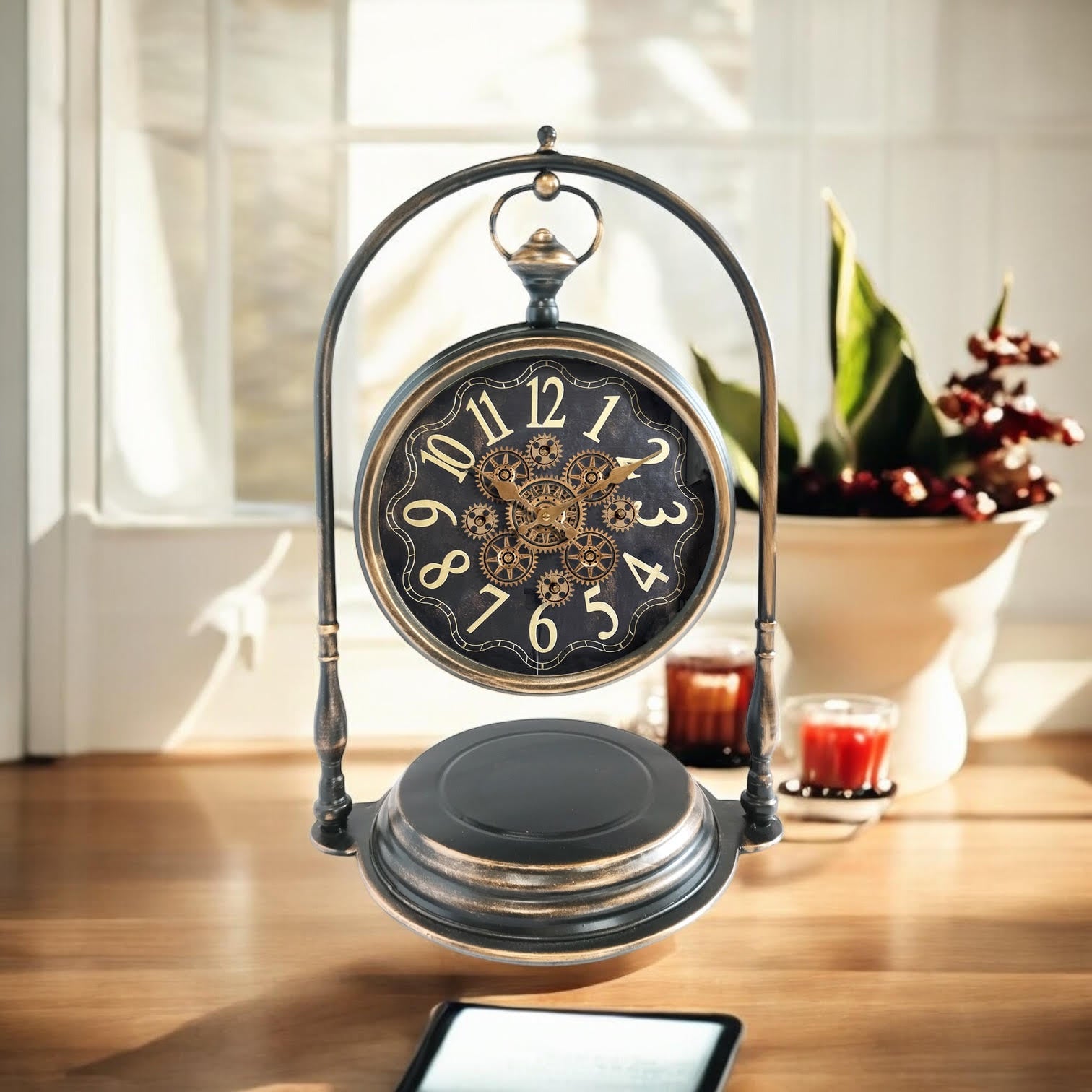 MSL 67cm Hand Finished Gear Clock for 1 AA Battery