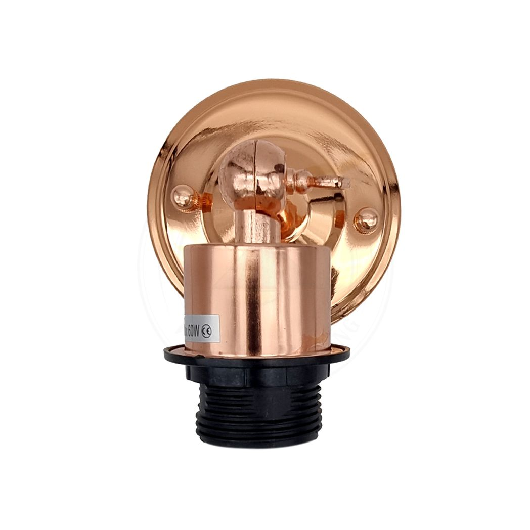 Vintage Rose Gold Metal Bowl Wall Light, Retro E27 Hardwired