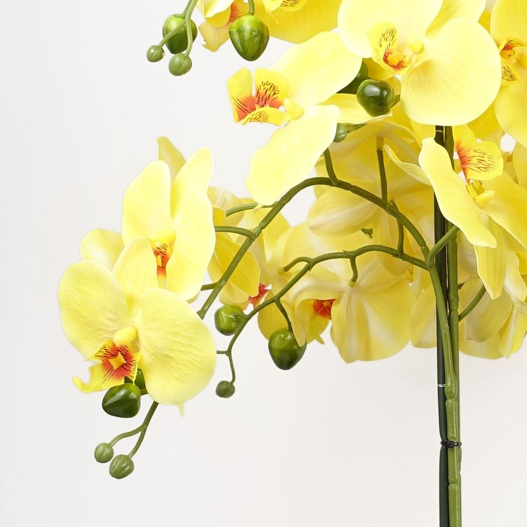 Leaf 60cm Artificial Orchid with Ceramic Planter