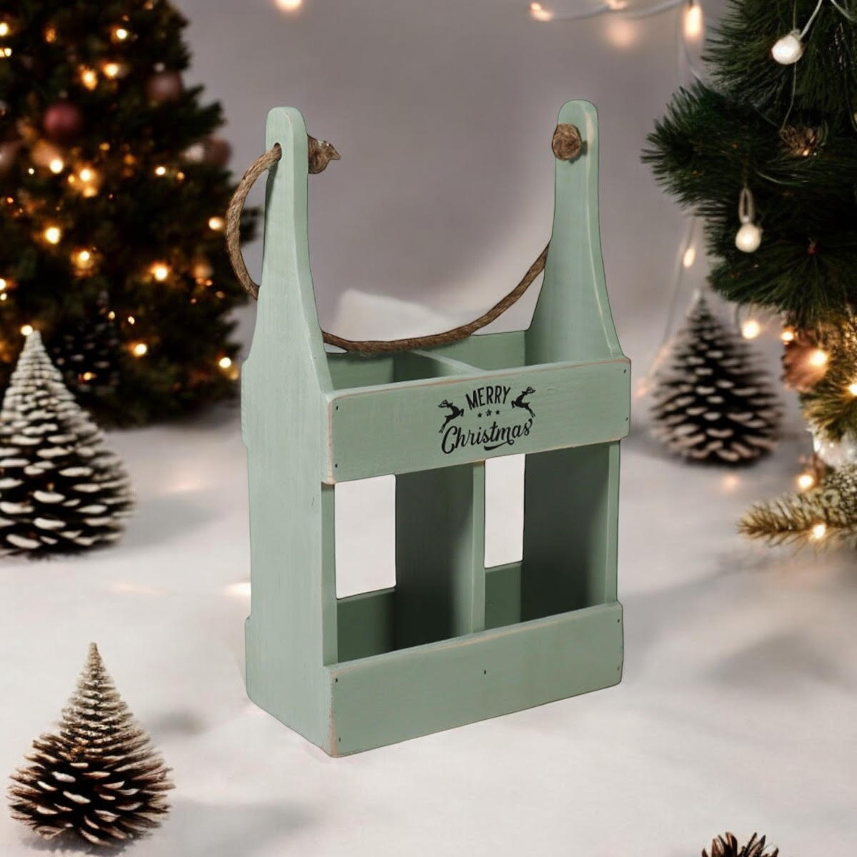 MSL 39CM Rustic Green 2-Bottle Wine Caddy