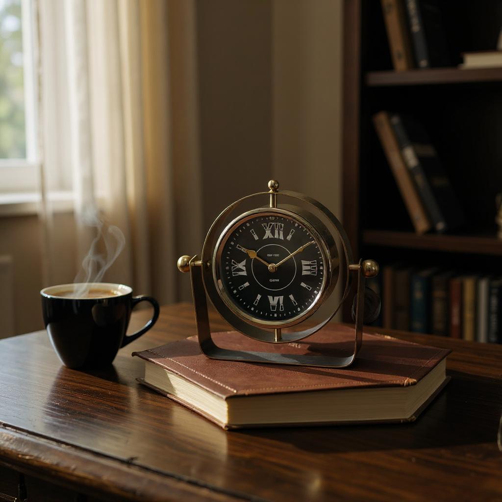 MSL Hand-Finished Table Clock, 1 AA Battery Required